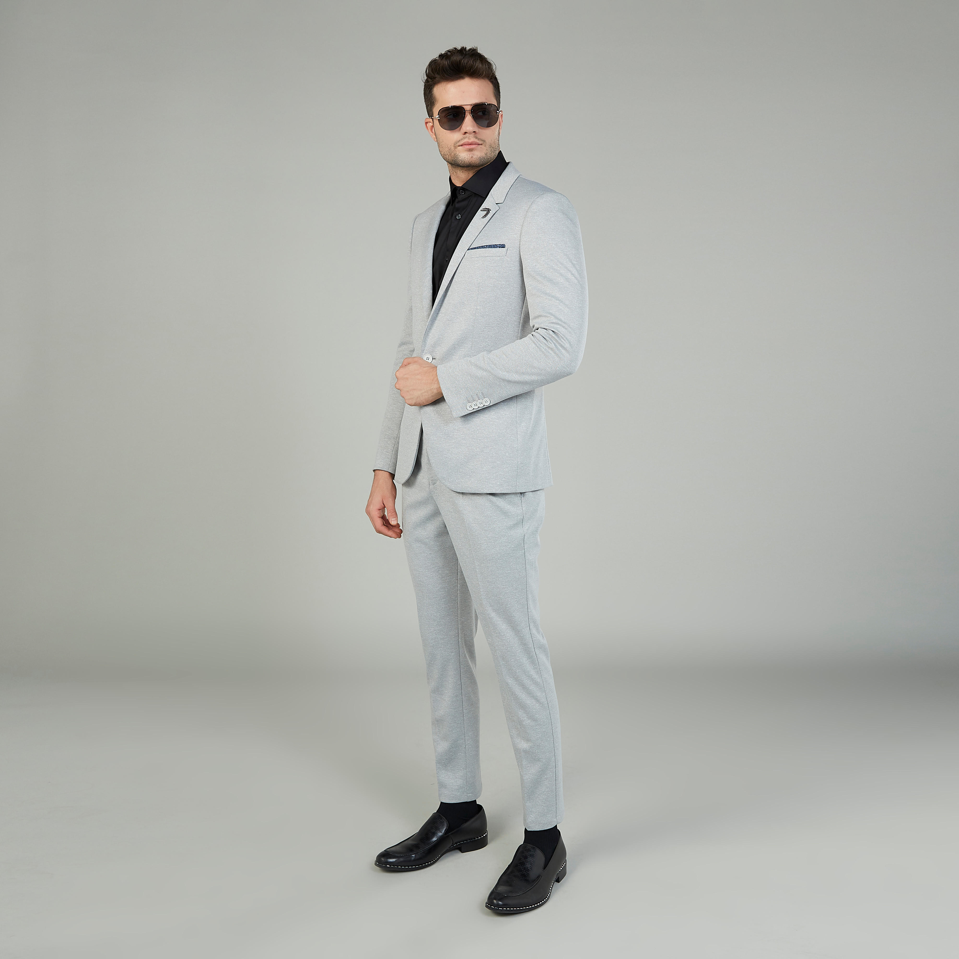 Skinny Fit Solid Formal Blazer with Notched Lapel and Long Sleeves-men-winterwear-jacketsandblazers-image-2