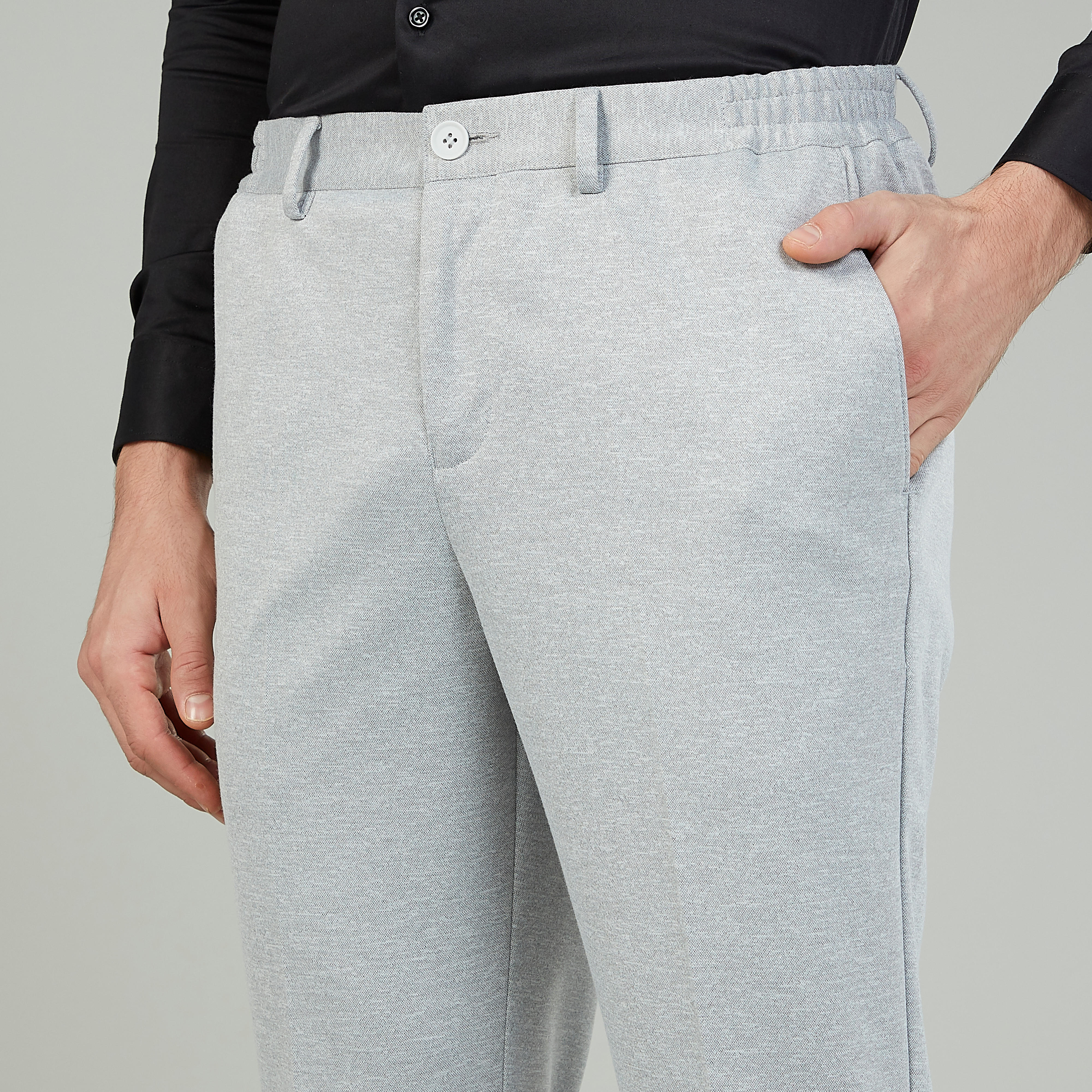بنطلون سكيني سادة بخصر متوسط الارتفاع وجيوب-men-clothing-bottoms-trousersandchinos-trousers-image-3
