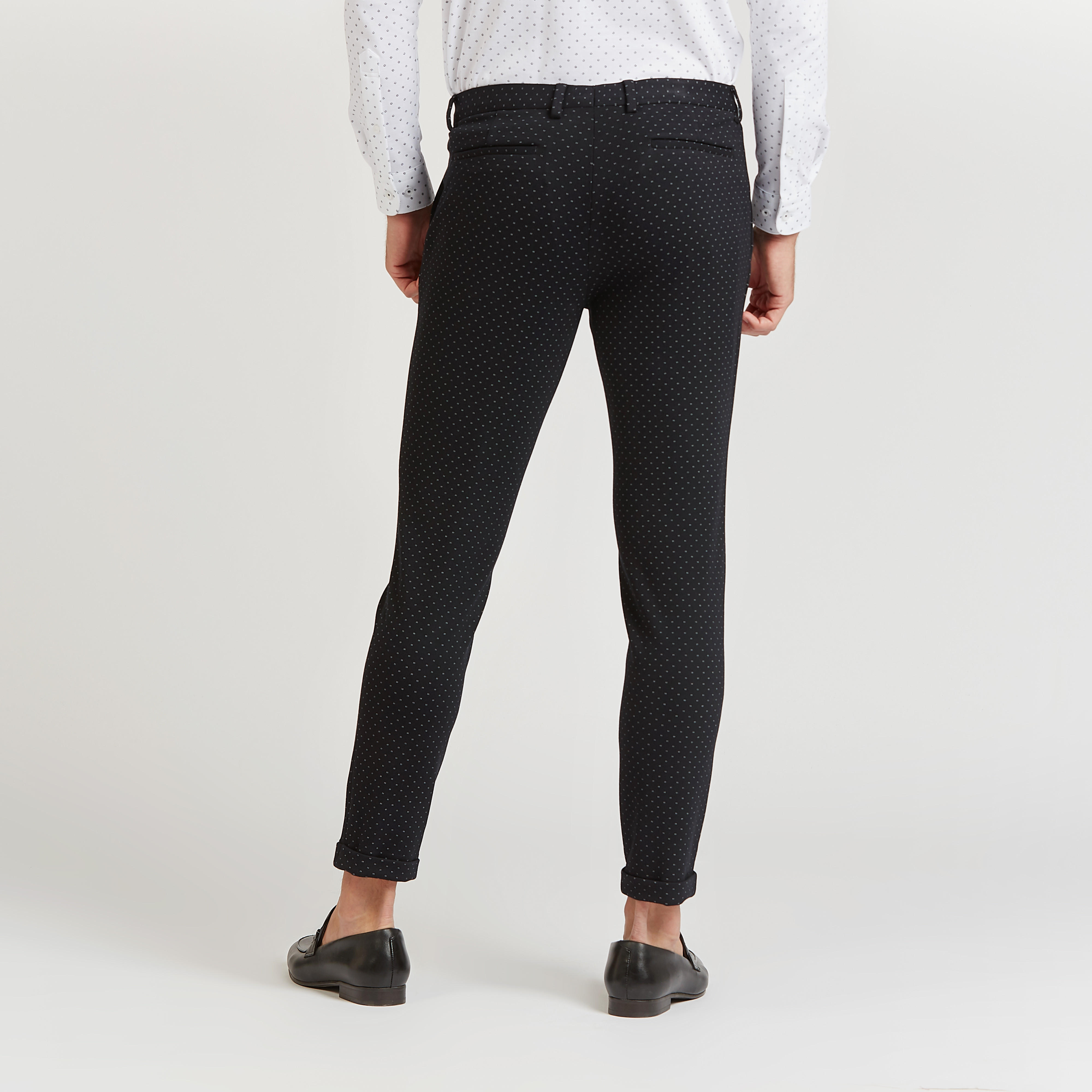 Skinny Fit Polka Dots Print Mid-Rise Trousers with Pocket Detail-men-clothing-bottoms-trousersandchinos-trousers-image-4