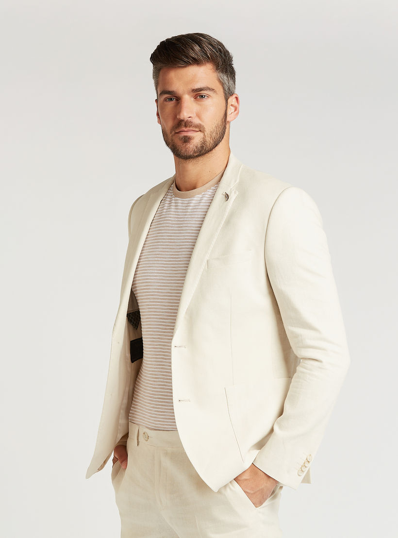 بليزر رسمي كتّان سليم فيت بياقة طويلة وأكمام طويلة-men-winterwear-jacketsandblazers-image-1