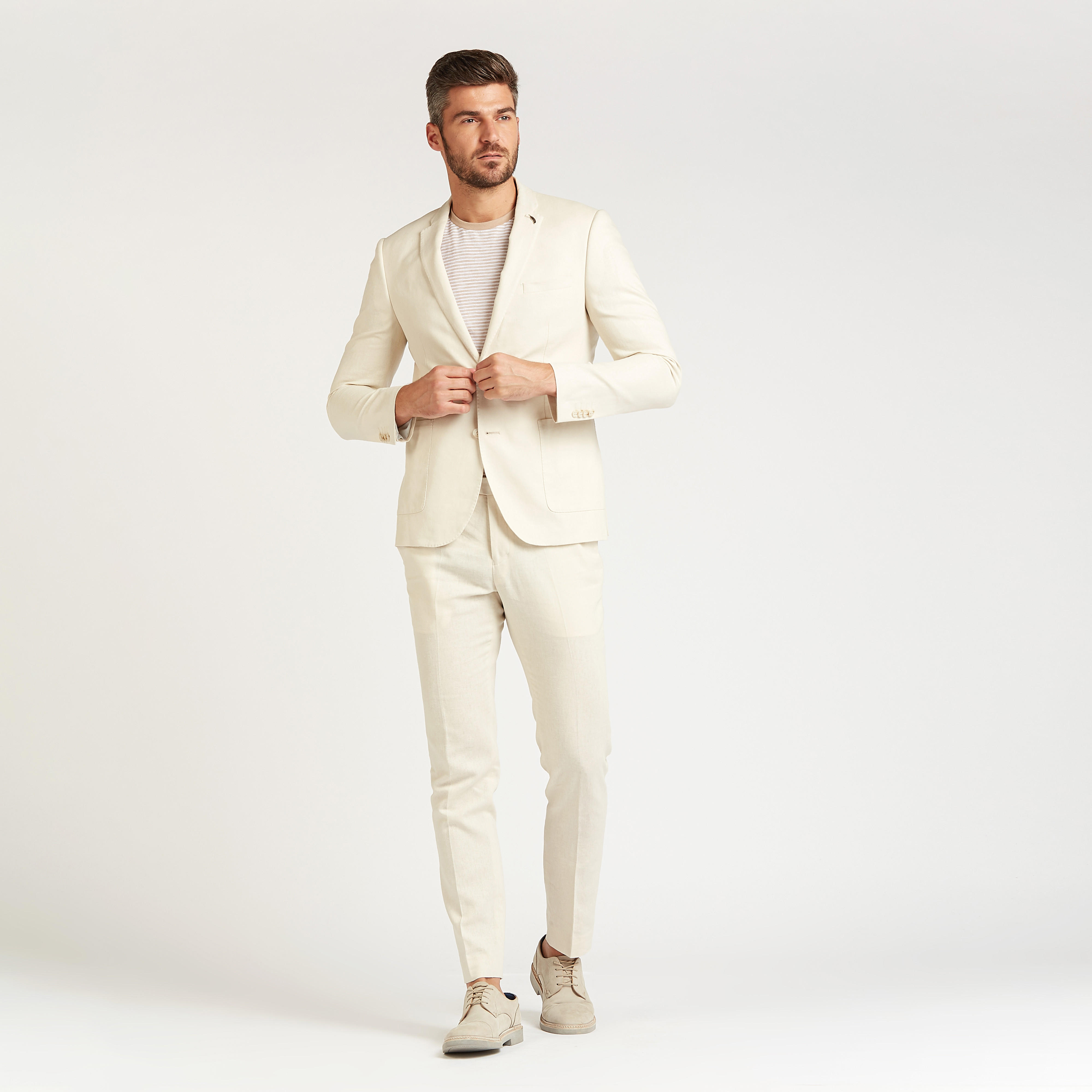 بليزر رسمي كتّان سليم فيت بياقة طويلة وأكمام طويلة-men-winterwear-jacketsandblazers-image-2