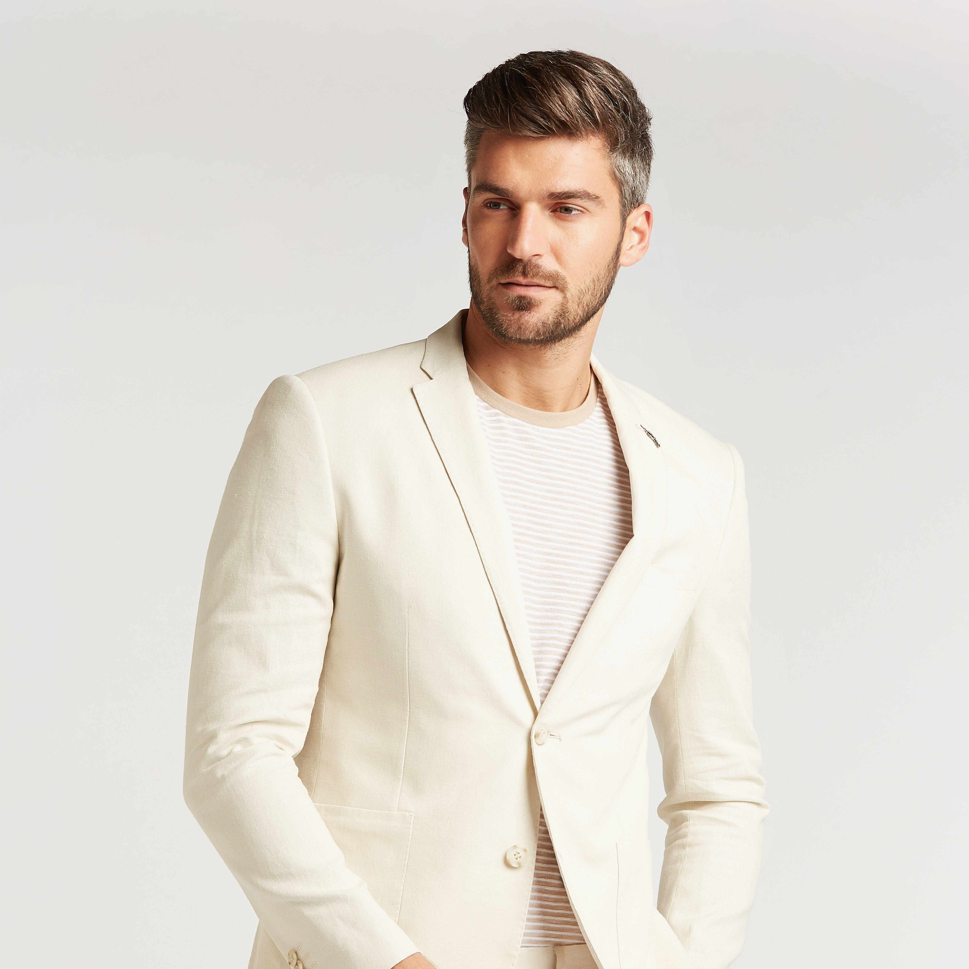 بليزر رسمي كتّان سليم فيت بياقة طويلة وأكمام طويلة-men-winterwear-jacketsandblazers-image-3