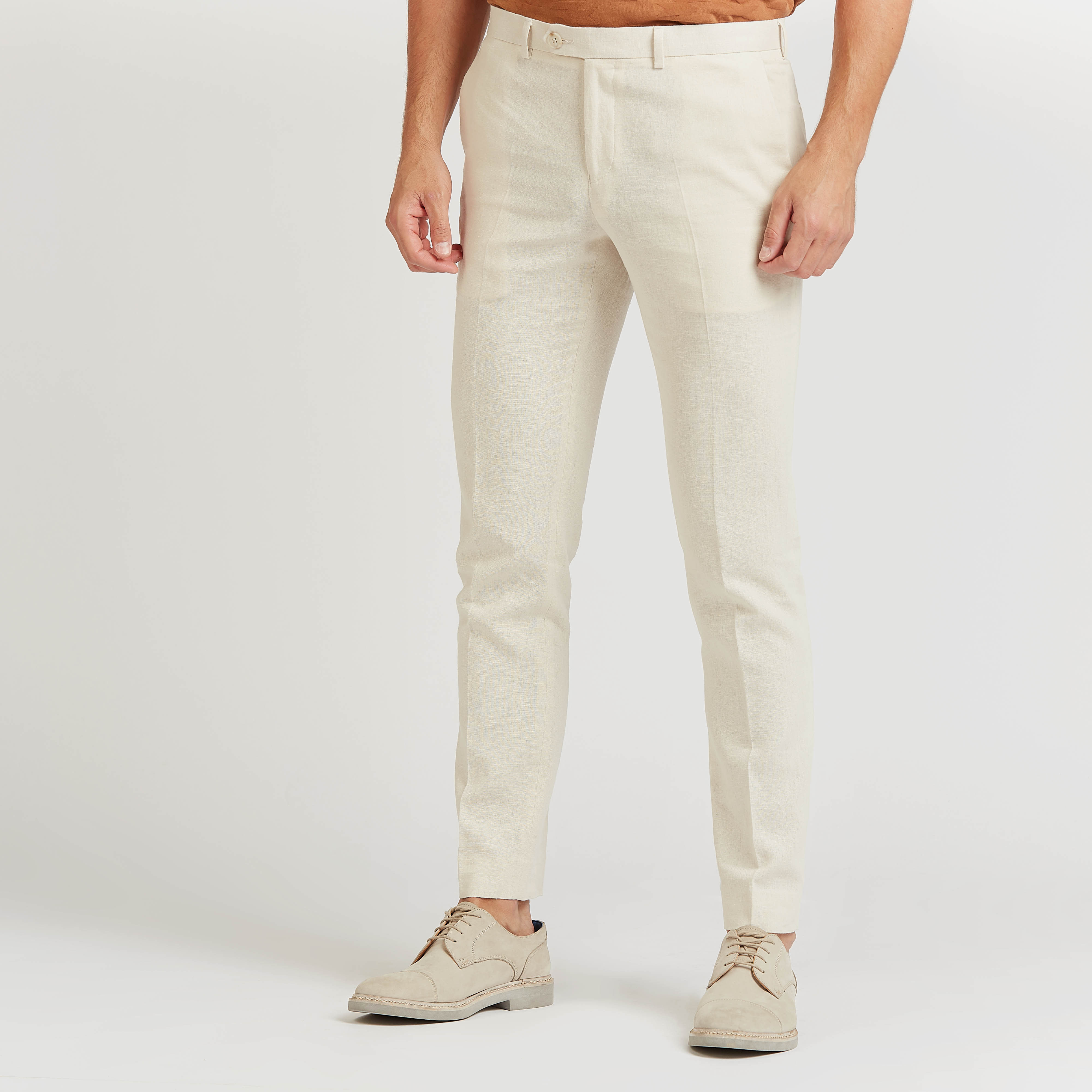 بنطلون رسمي كتّان بخصر متوسط الارتفاع وجيوب-men-clothing-bottoms-trousersandchinos-trousers-image-6