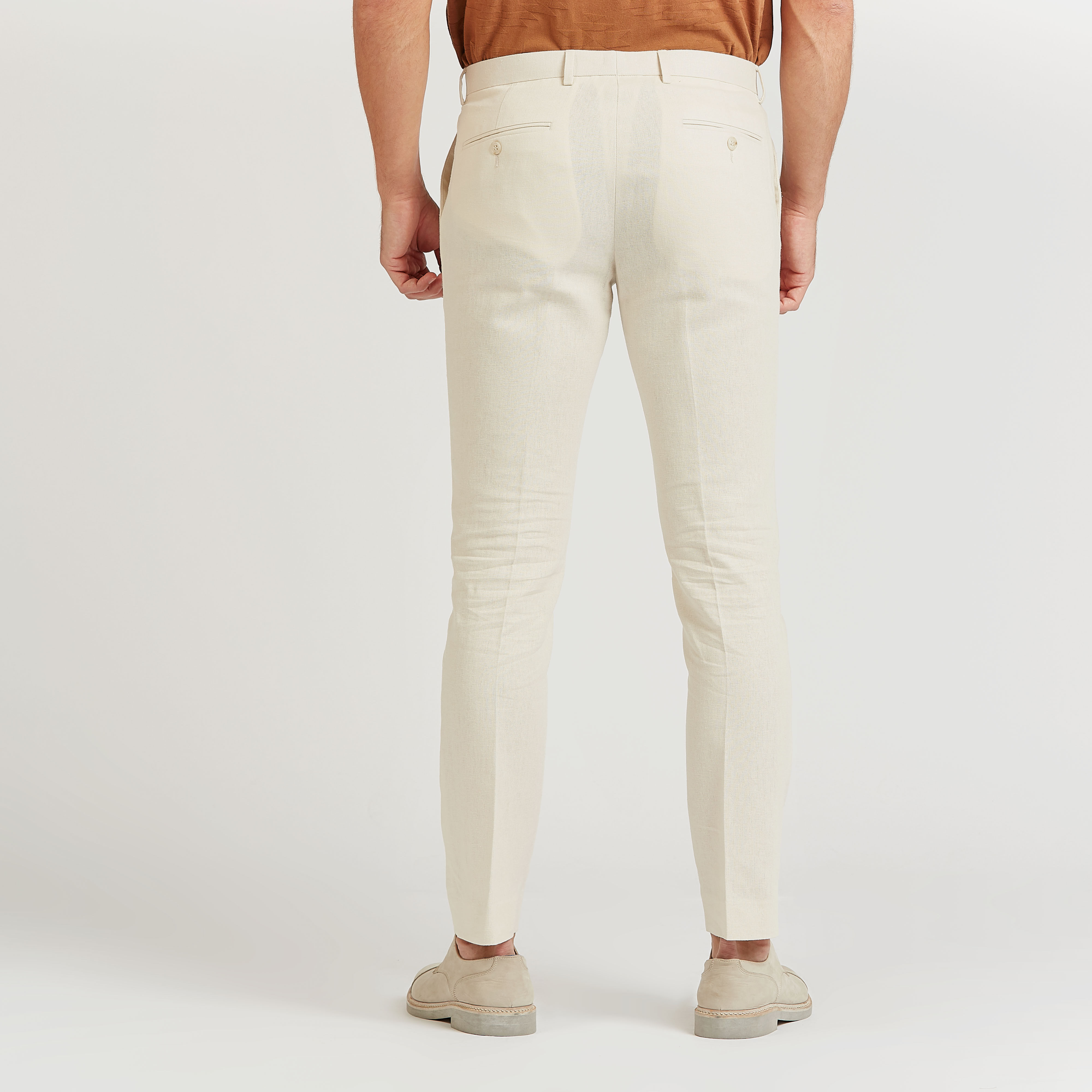 بنطلون رسمي كتّان بخصر متوسط الارتفاع وجيوب-men-clothing-bottoms-trousersandchinos-trousers-image-9