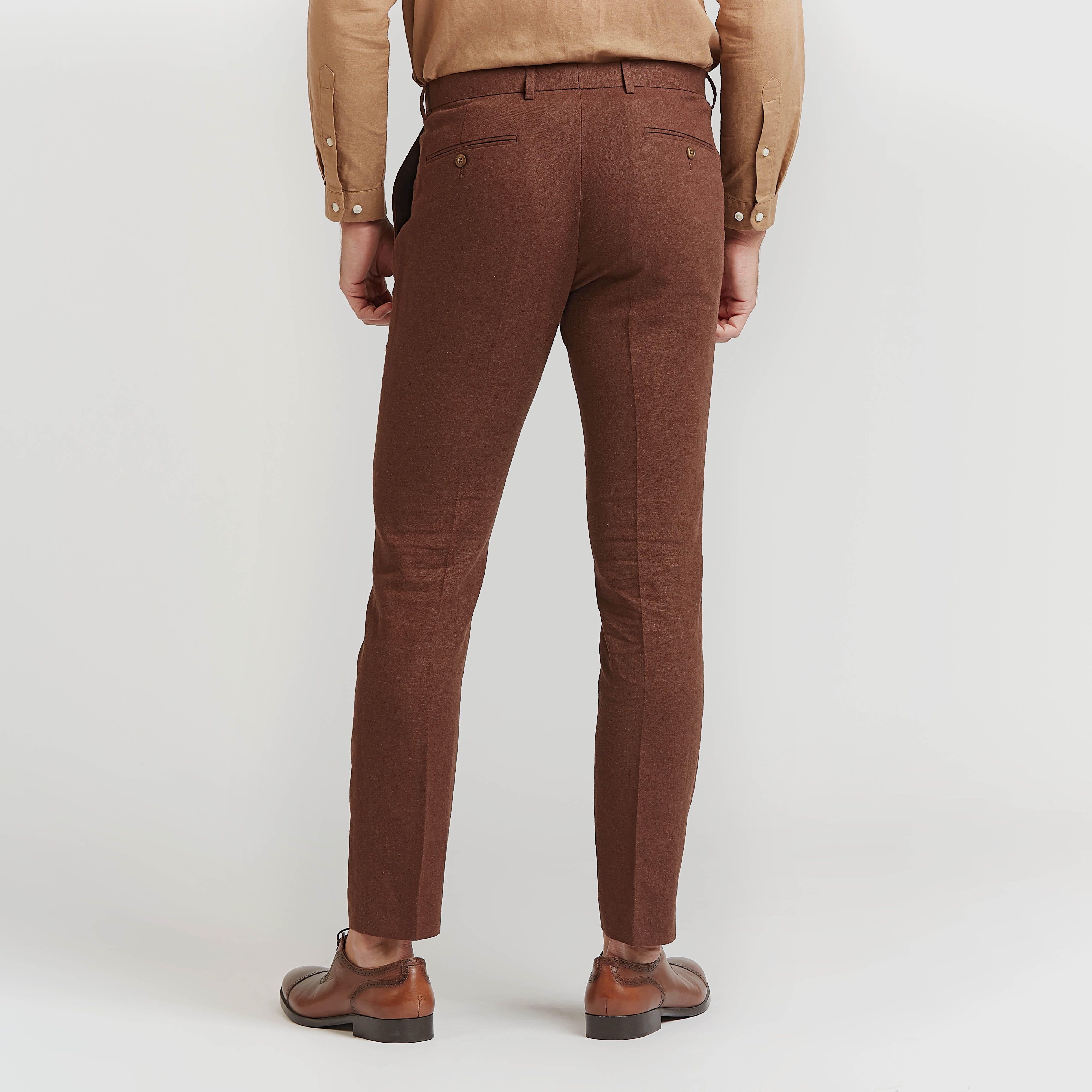 بنطلون رسمي كتّان بخصر متوسط الارتفاع وجيوب-men-clothing-bottoms-trousersandchinos-trousers-image-4