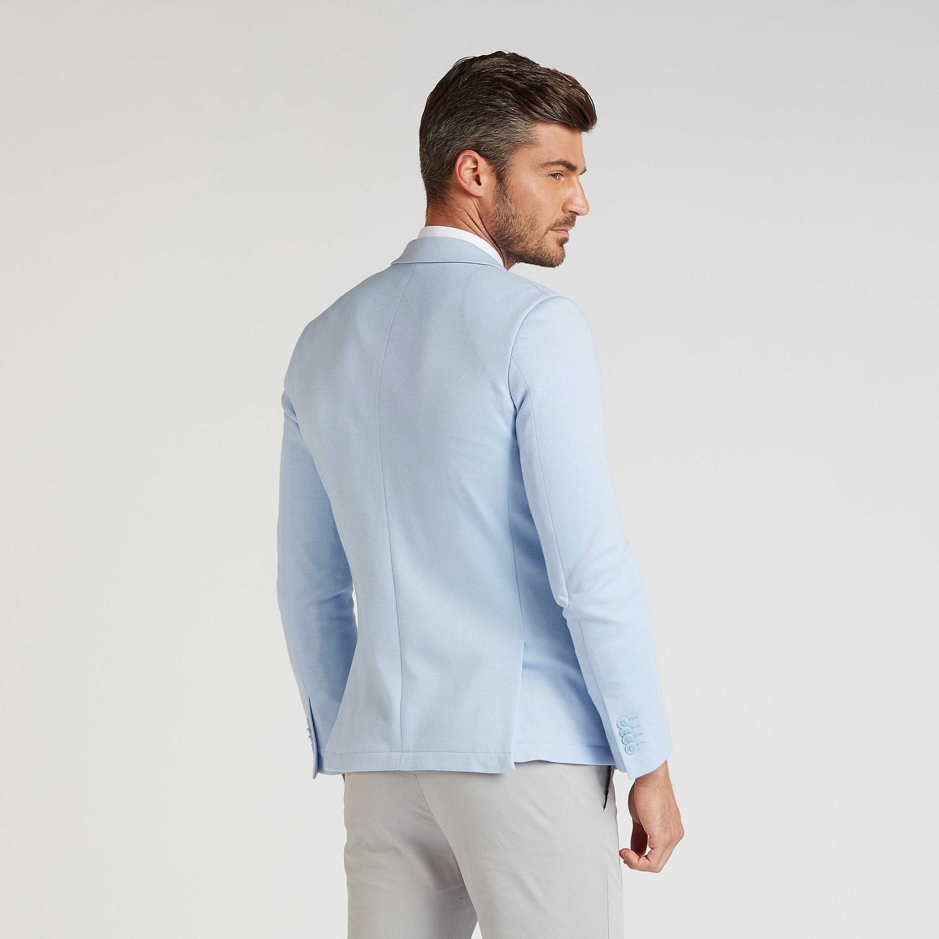 جاكيت بليزر رسمي بارز الملمس سكيني بياقة مطوية وأكمام طويلة-men-winterwear-jacketsandblazers-image-4