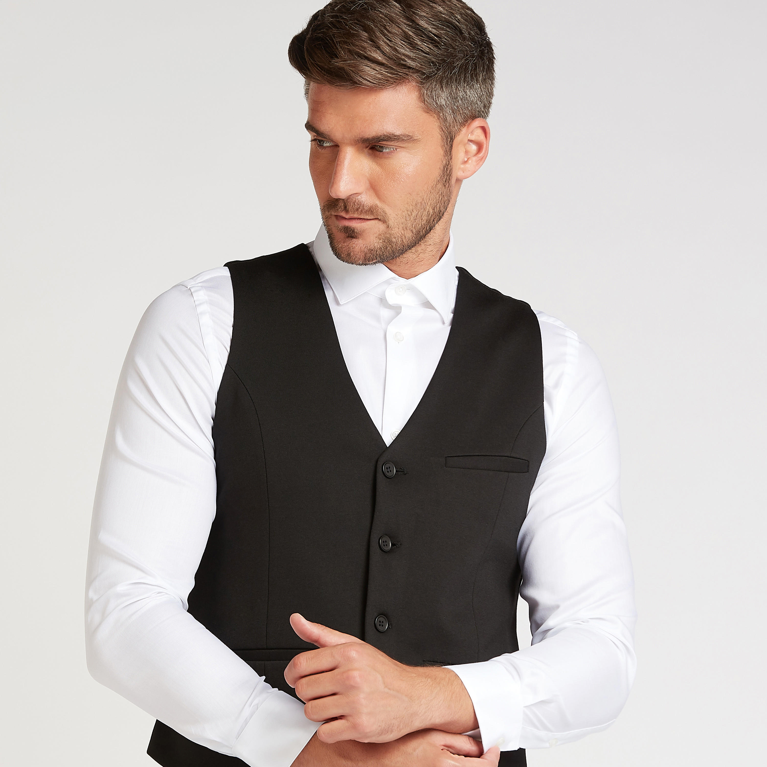 Slim Fit Solid Formal Waistcoat with Welt Pockets-men-clothing-jacketsandblazers-coats-image-3