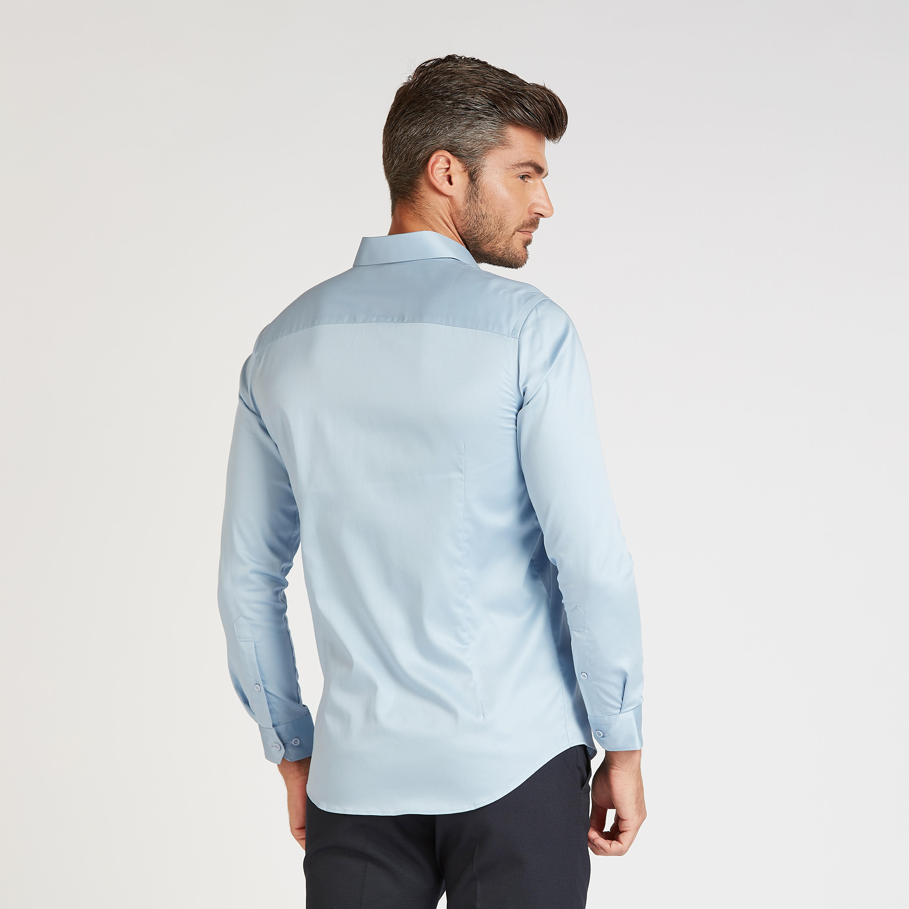قميص رسمي سادة بياقة عاديّة وأكمام طويلة-men-clothing-shirts-image-2