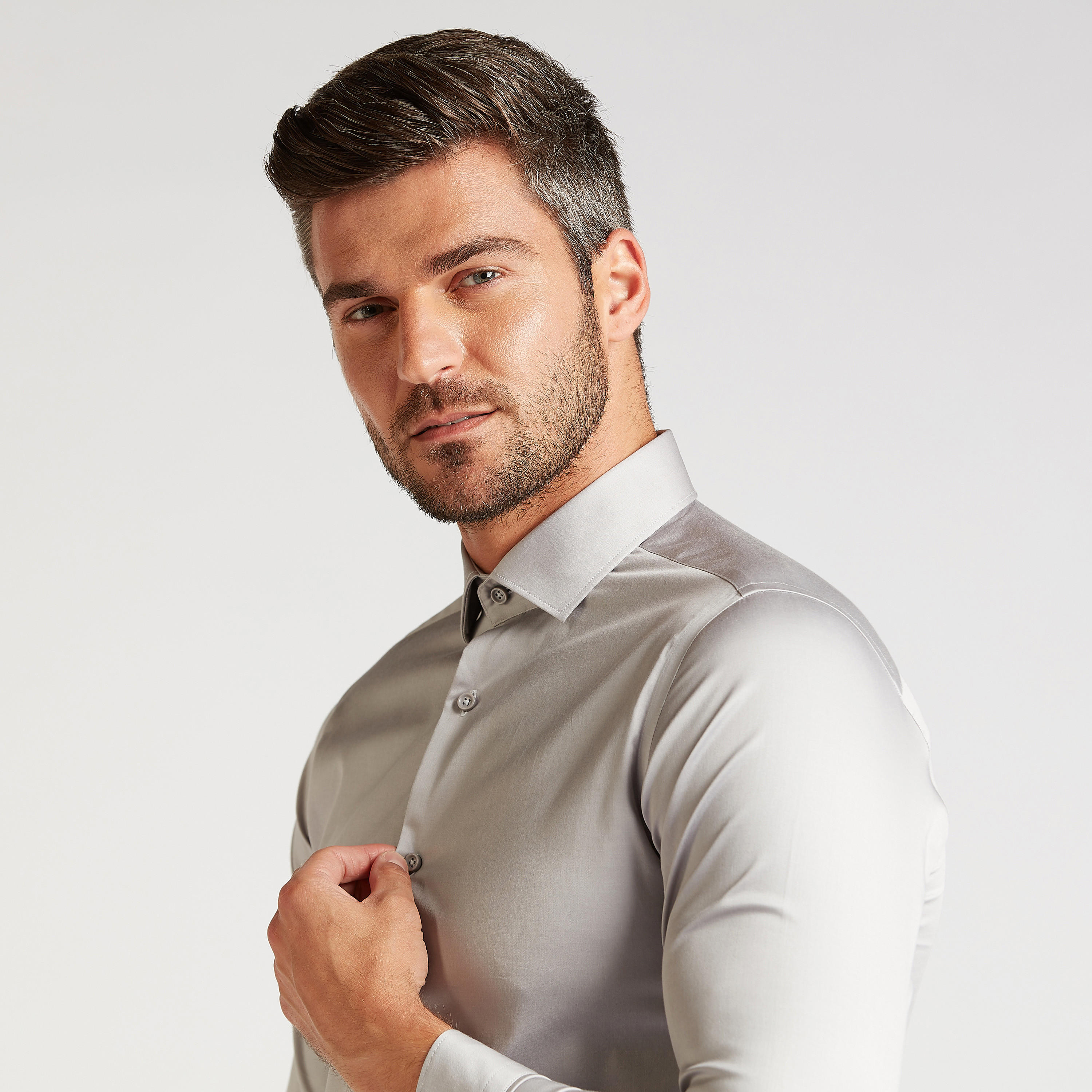 Solid Formal Shirt with Long Sleeves and Spread Collar-men-clothing-shirts-image-3