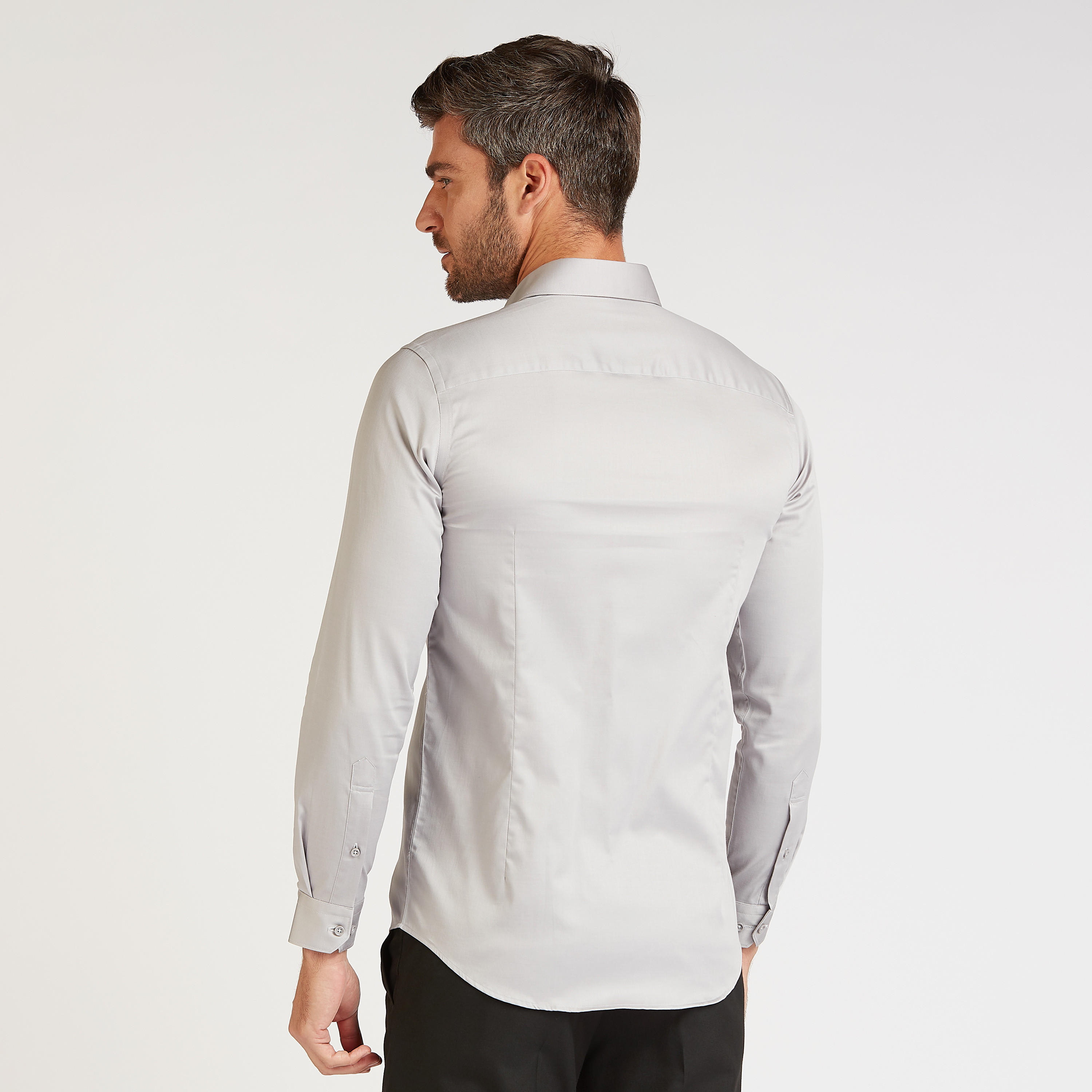 Solid Formal Shirt with Long Sleeves and Spread Collar-men-clothing-shirts-image-4