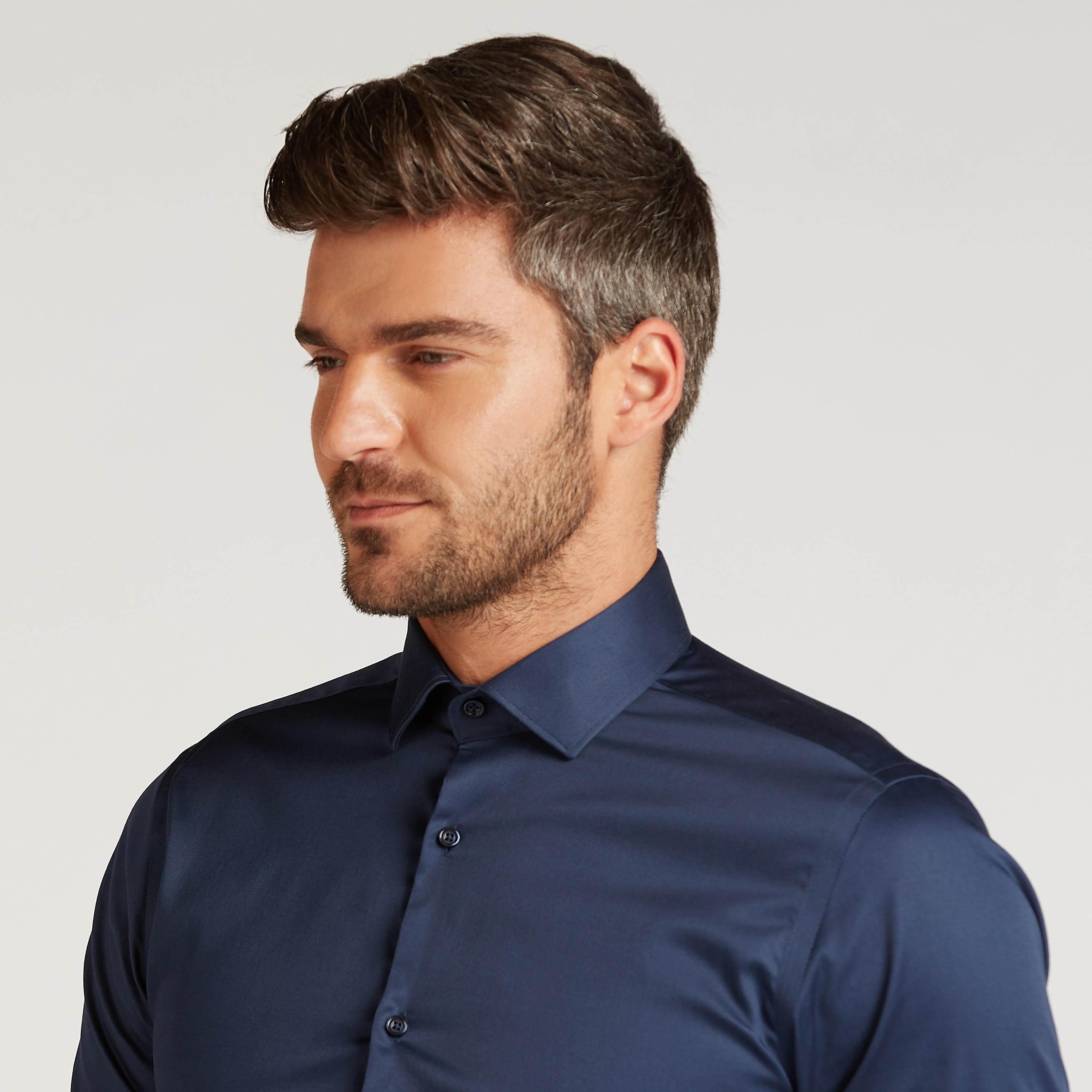 Solid Formal Shirt with Long Sleeves and Spread Collar-men-clothing-shirts-image-3