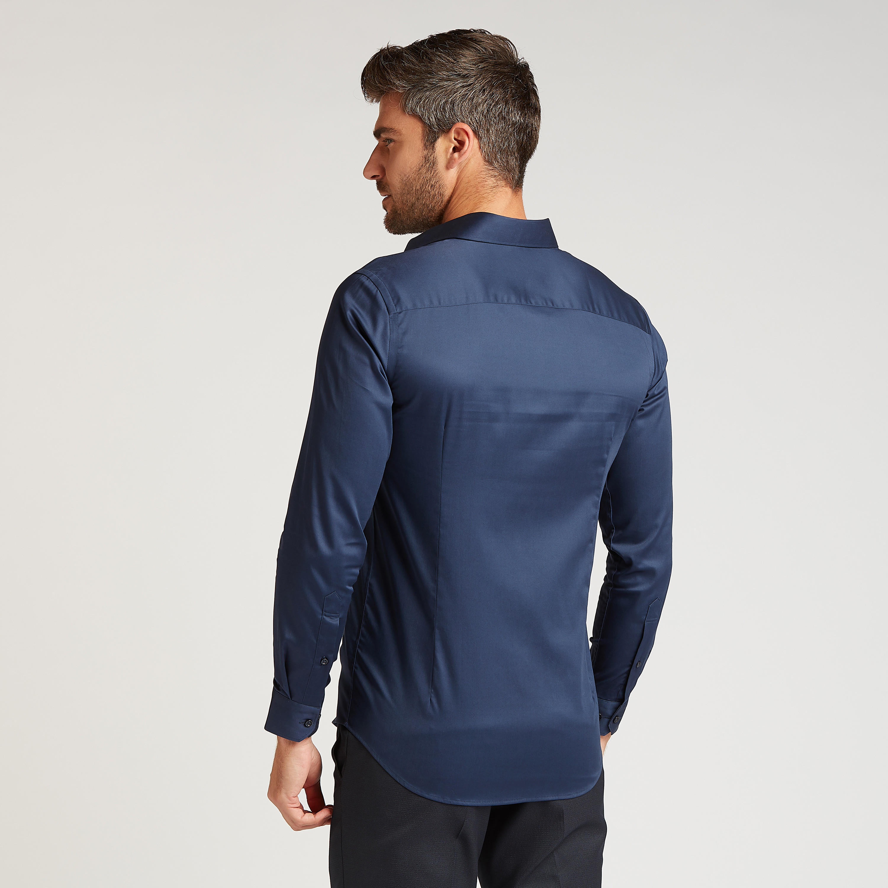 Solid Formal Shirt with Long Sleeves and Spread Collar-men-clothing-shirts-image-4