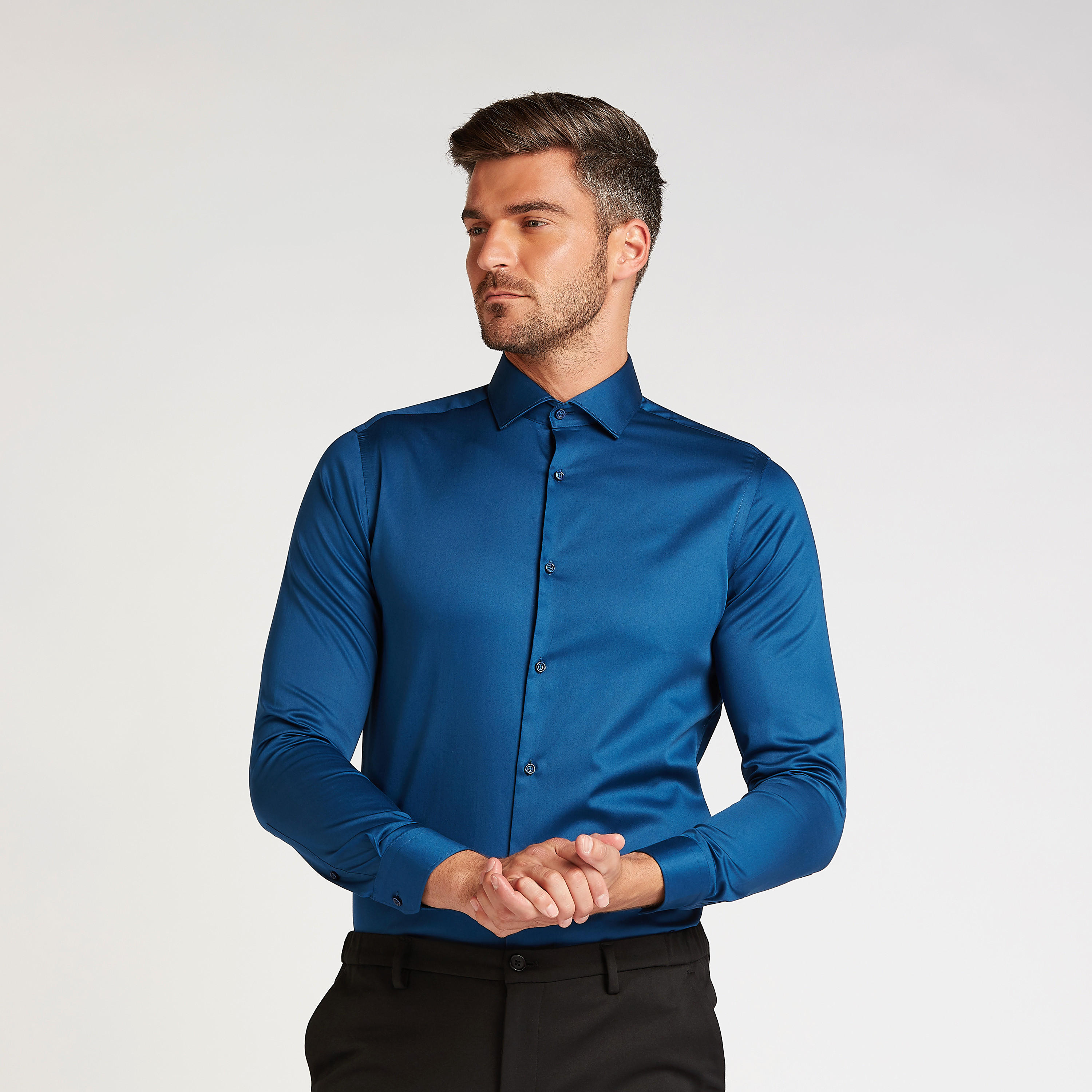 قميص رسمي سادة بياقة عاديّة وأكمام طويلة-men-clothing-shirts-image-5