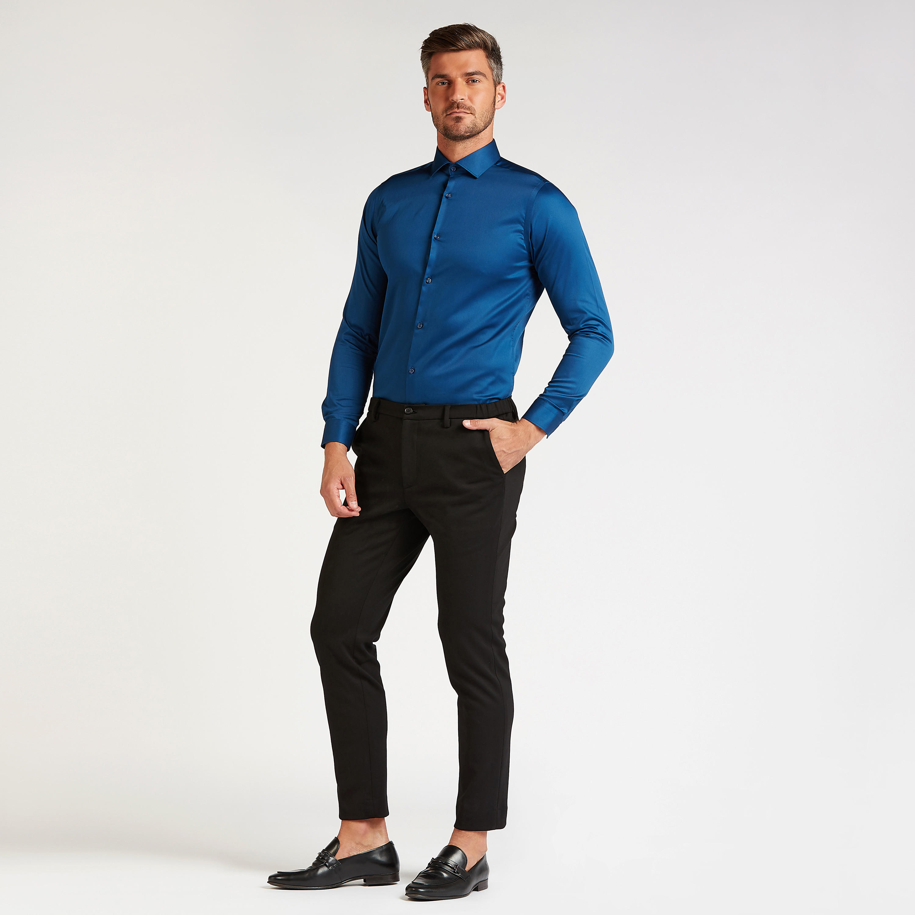قميص رسمي سادة بياقة عاديّة وأكمام طويلة-men-clothing-shirts-image-4