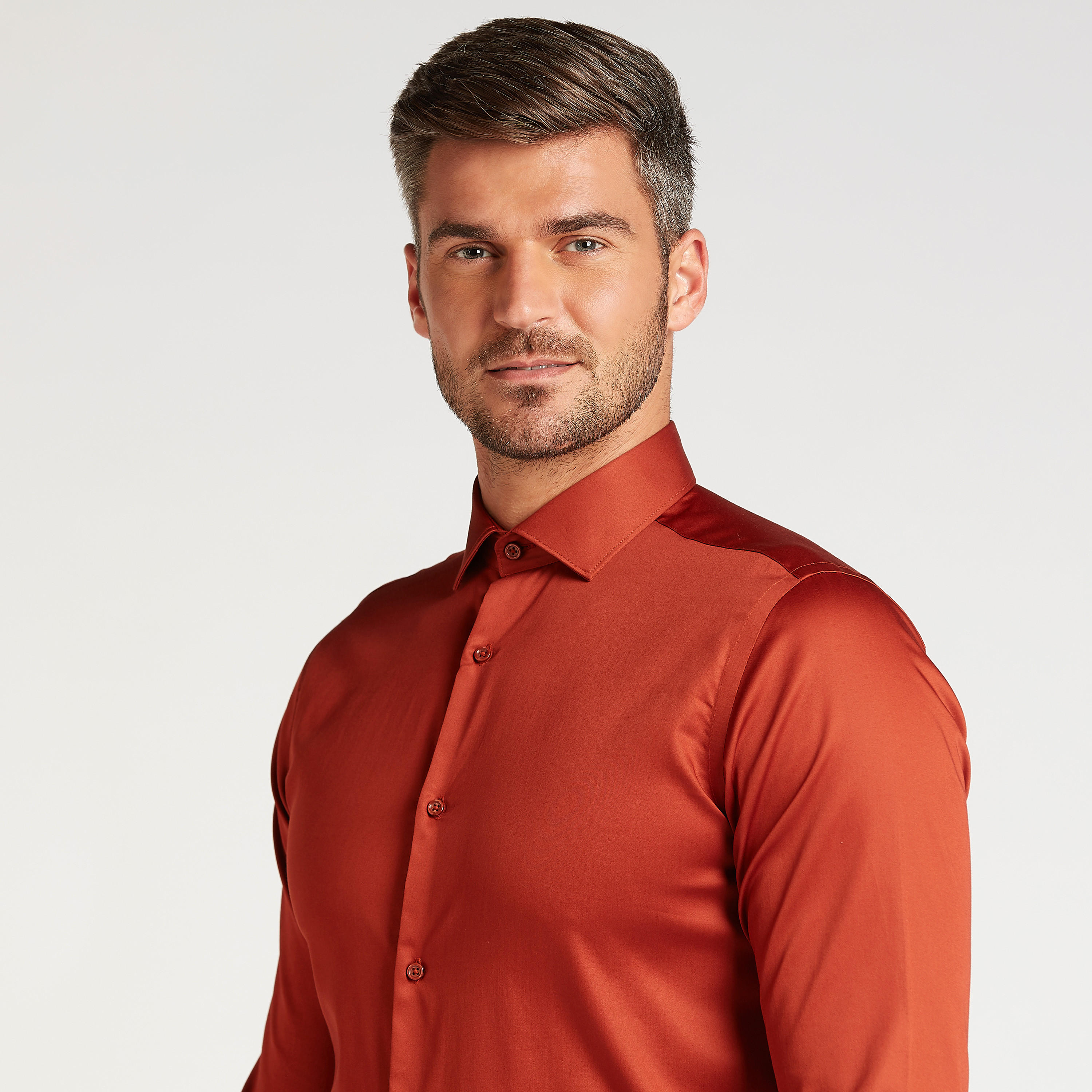 Solid Formal Shirt with Long Sleeves and Spread Collar-men-clothing-shirts-image-3