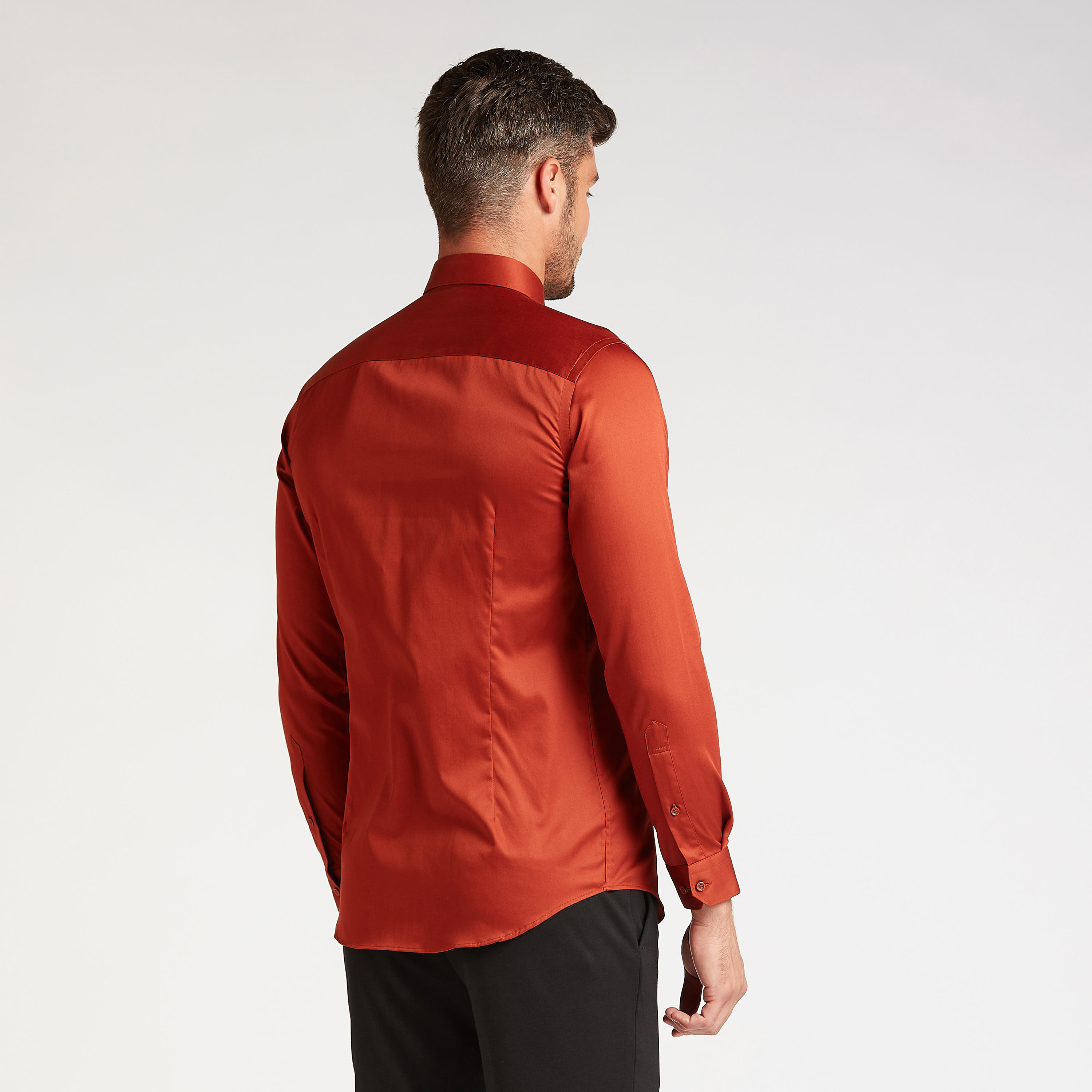 Solid Formal Shirt with Long Sleeves and Spread Collar-men-clothing-shirts-image-4
