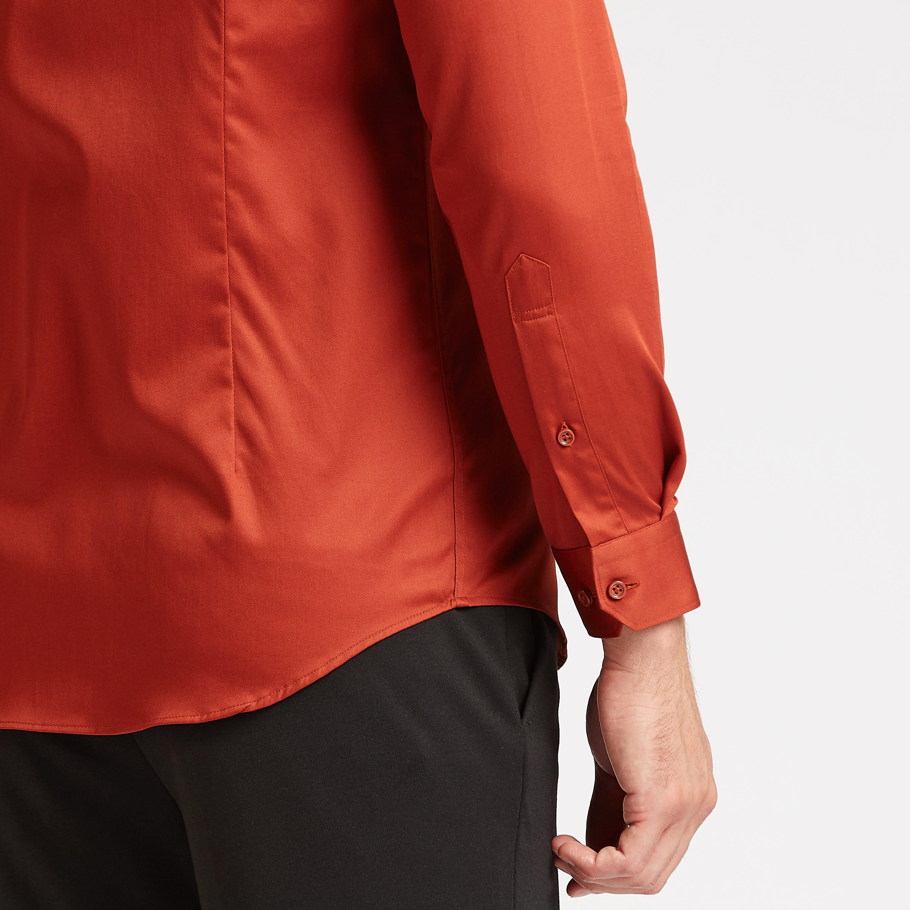 Solid Formal Shirt with Long Sleeves and Spread Collar-men-clothing-shirts-image-5