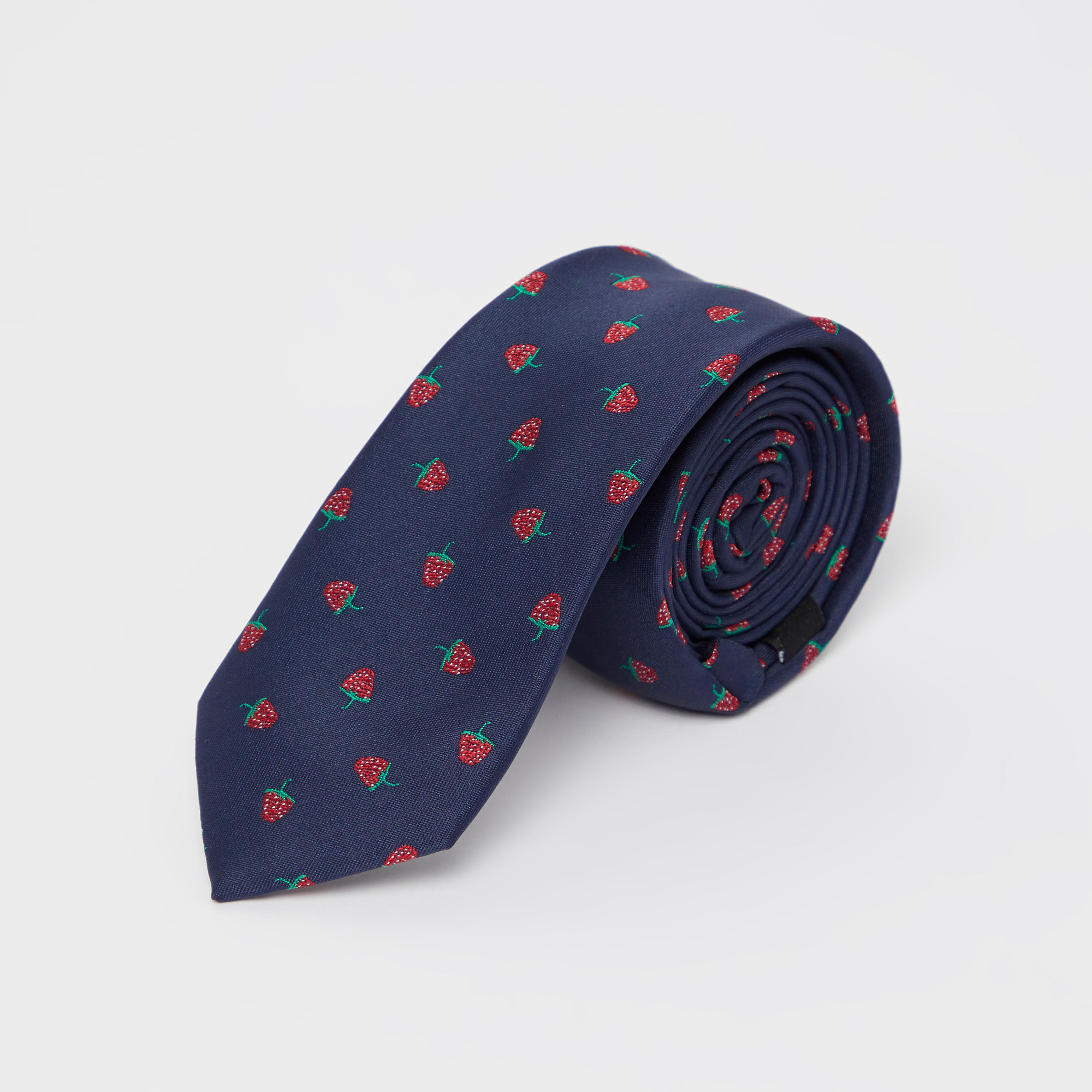 ربطة عنق عادية بطبعات وحلقة تثبيت-men-tiesandcufflinks-pocketsquares-image-1