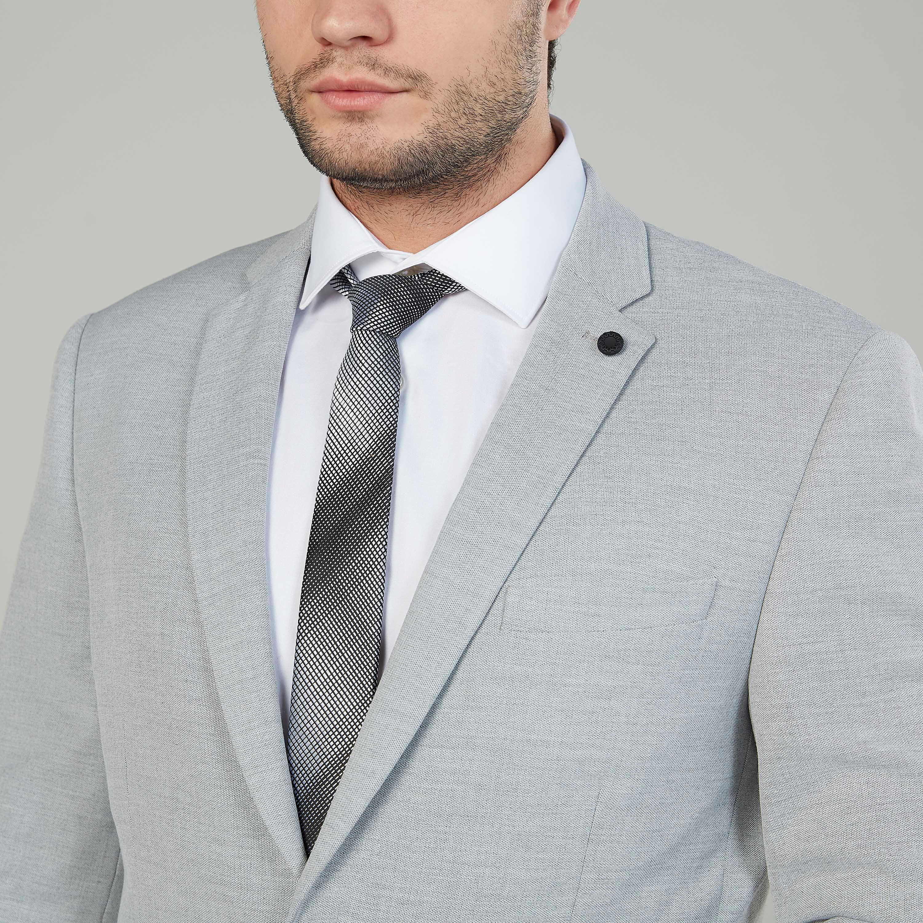 Textured Regular Tie with Keeper Loop-men-tiesandcufflinks-pocketsquares-image-2
