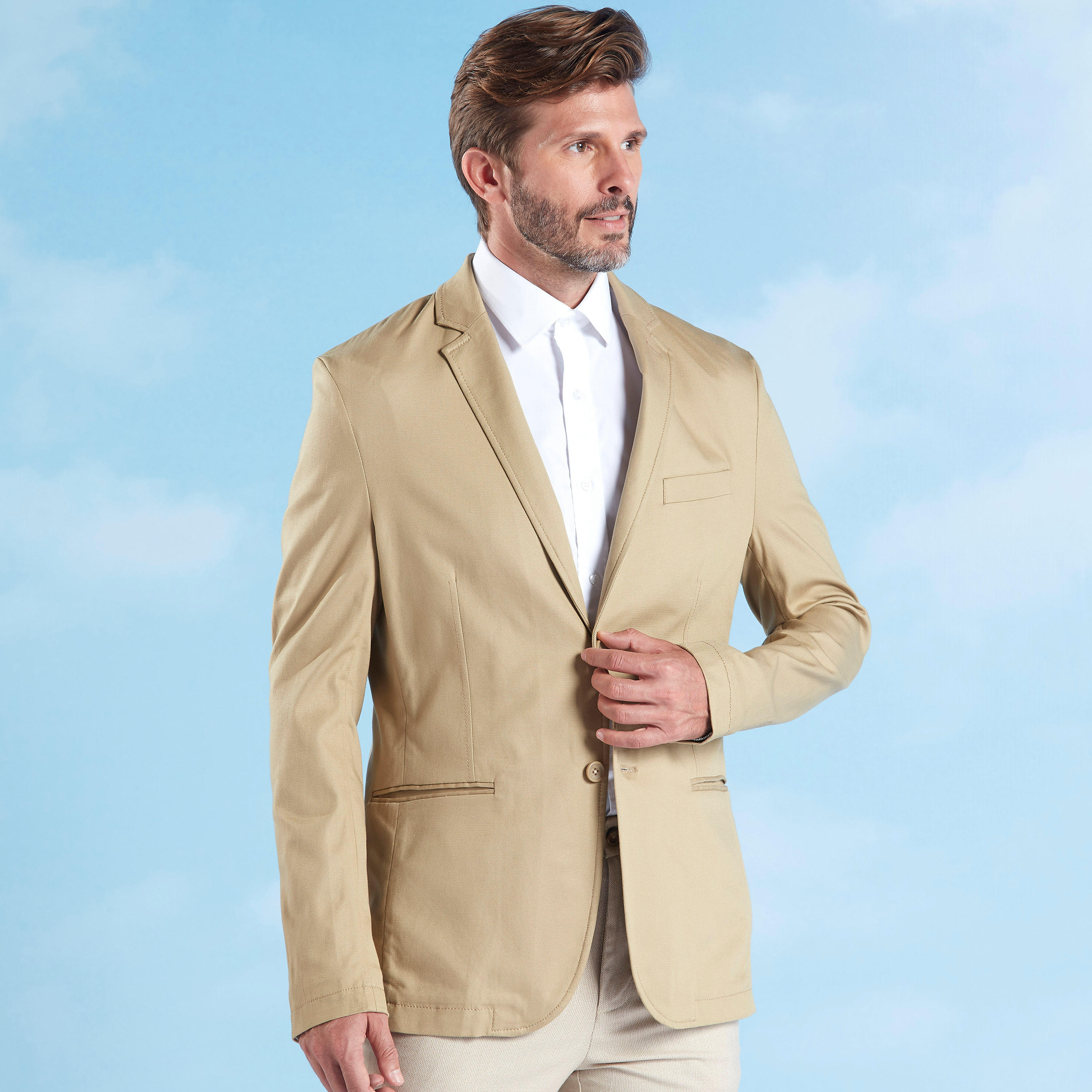 Skinny Fit Plain Formal Blazer with Notched Lapel and Long Sleeves-men-winterwear-jacketsandblazers-image-1