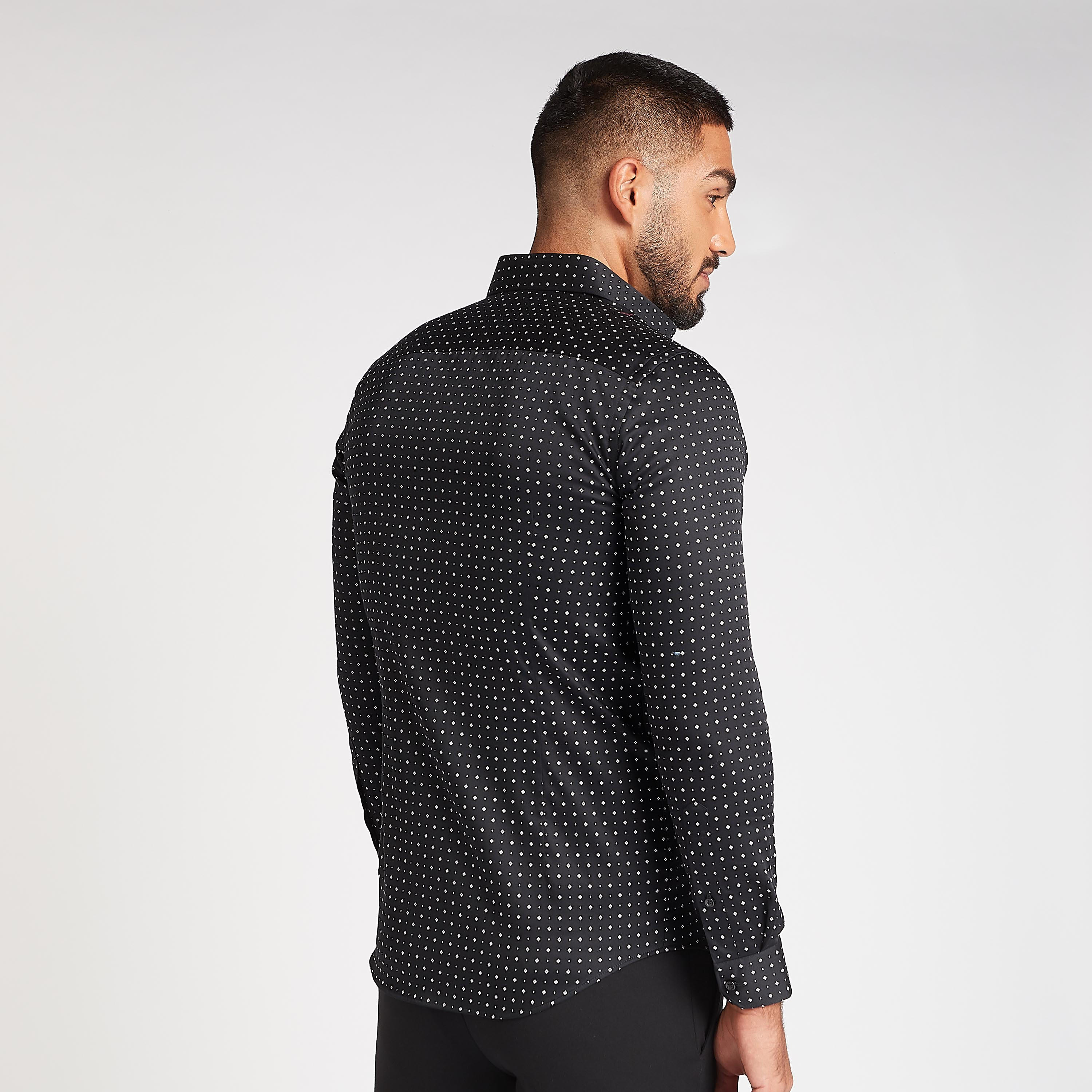 Slim Fit Printed Formal Shirt with Spread Collar and Long Sleeves-men-clothing-shirts-image-4