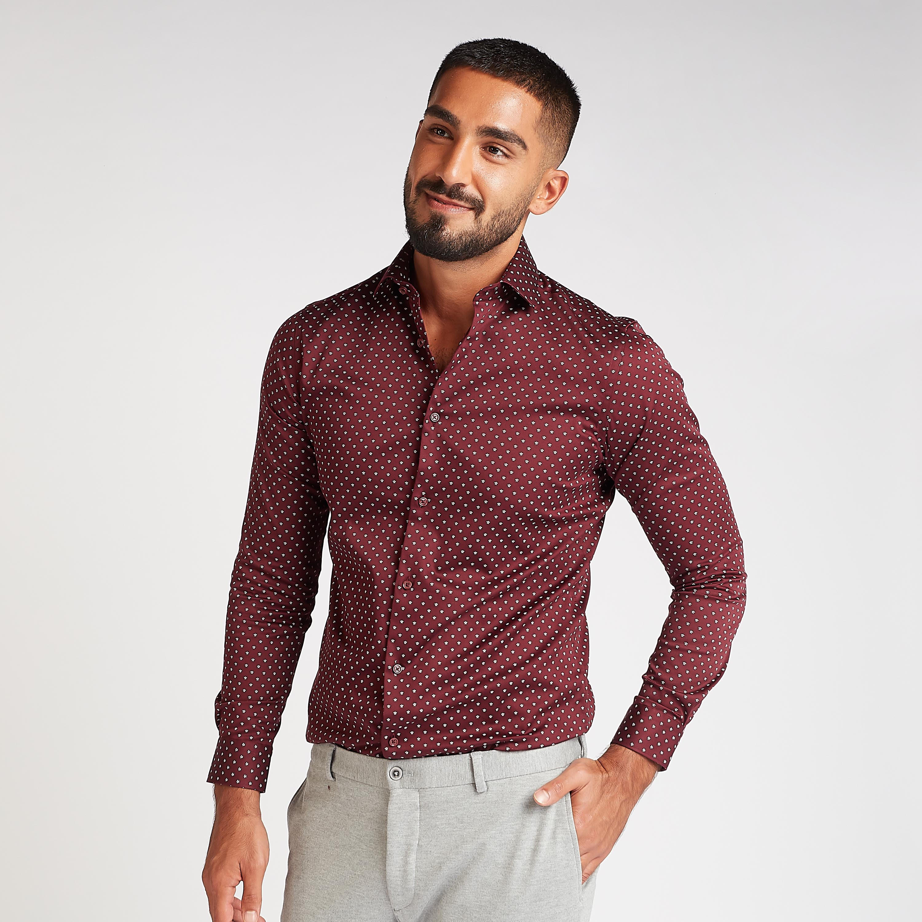 Slim Fit Printed Formal Shirt with Spread Collar and Long Sleeves-men-clothing-shirts-image-1