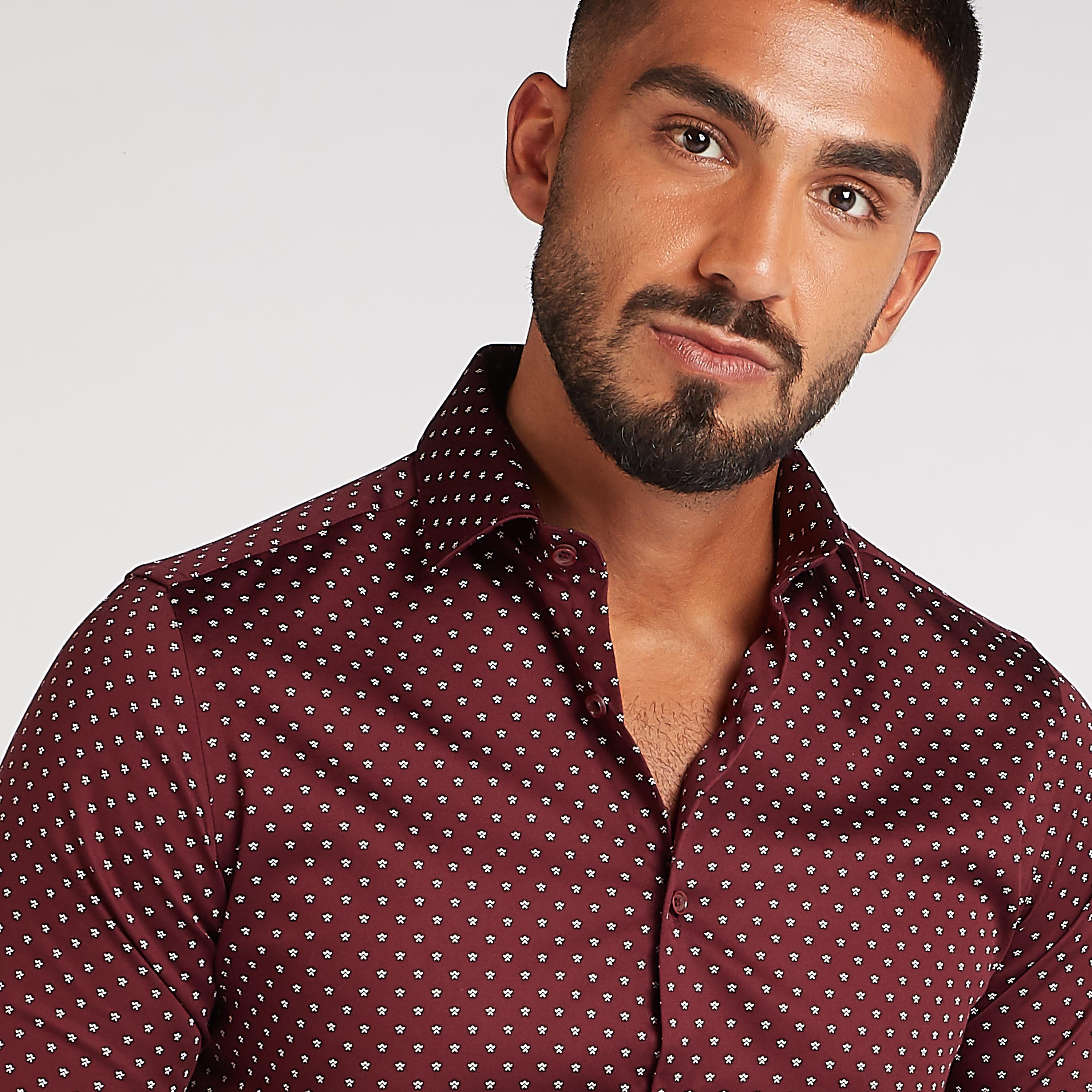 Slim Fit Printed Formal Shirt with Spread Collar and Long Sleeves-men-clothing-shirts-image-3