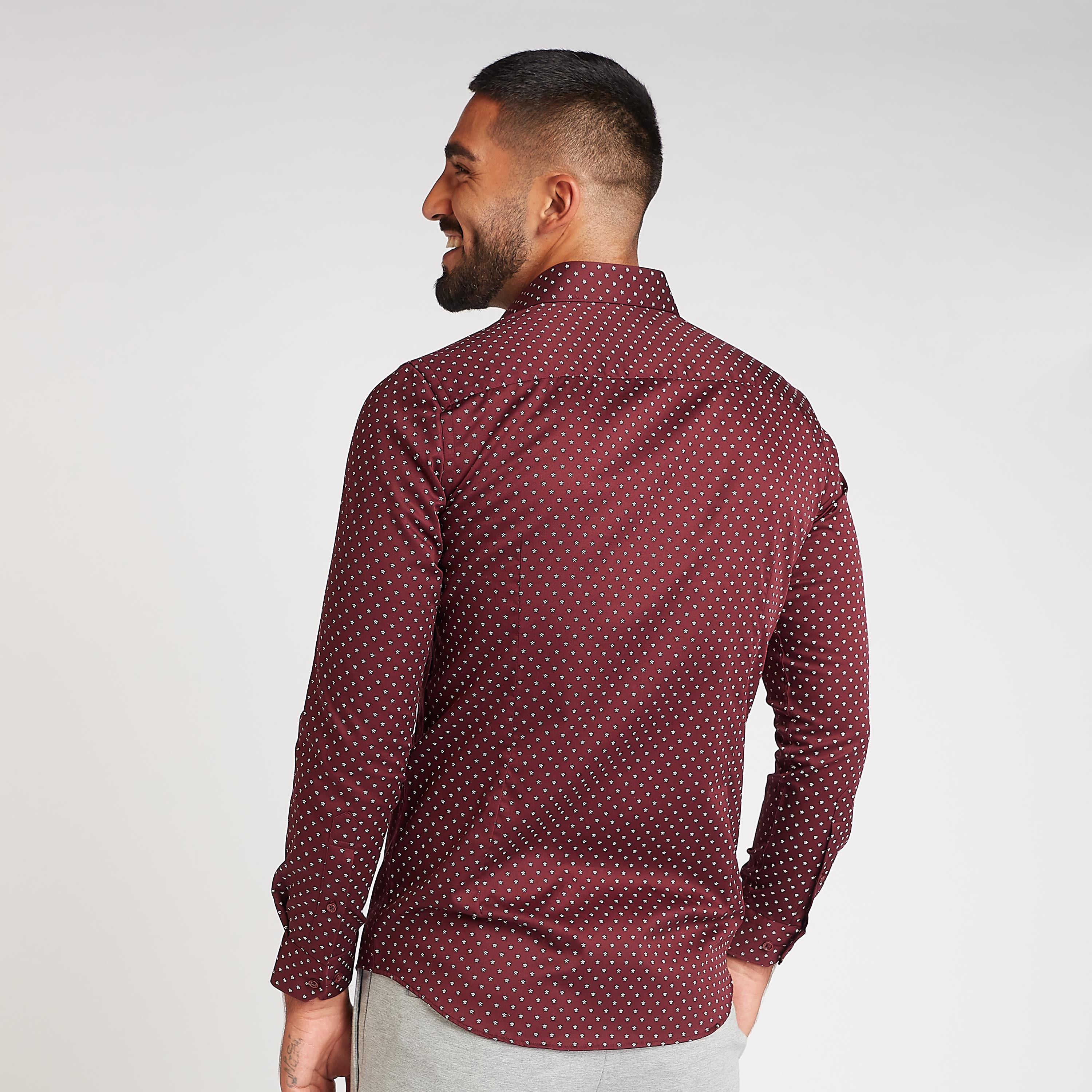 Slim Fit Printed Formal Shirt with Spread Collar and Long Sleeves-men-clothing-shirts-image-4