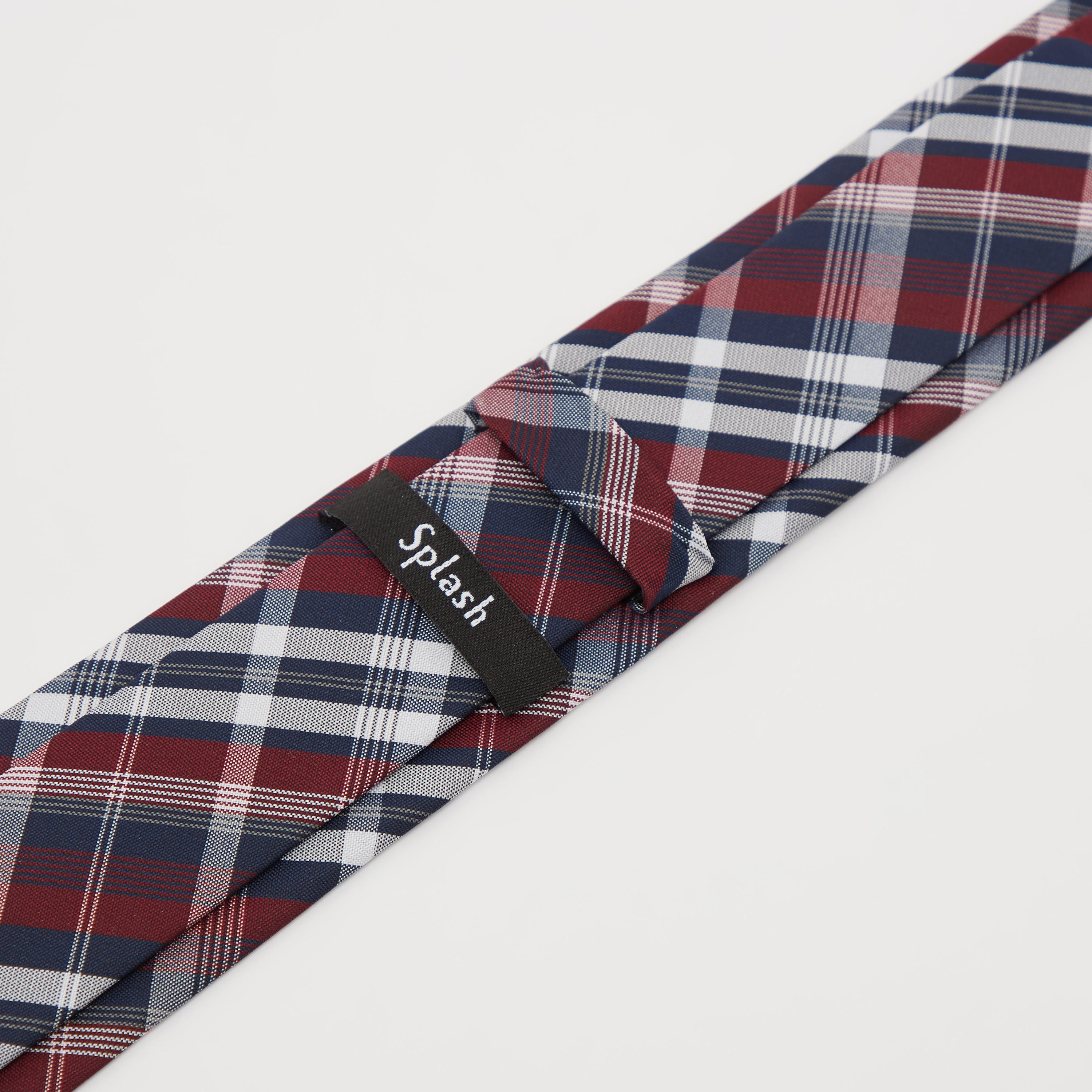 Checked Regular Tie with Keeper Loop-men-tiesandcufflinks-pocketsquares-image-2