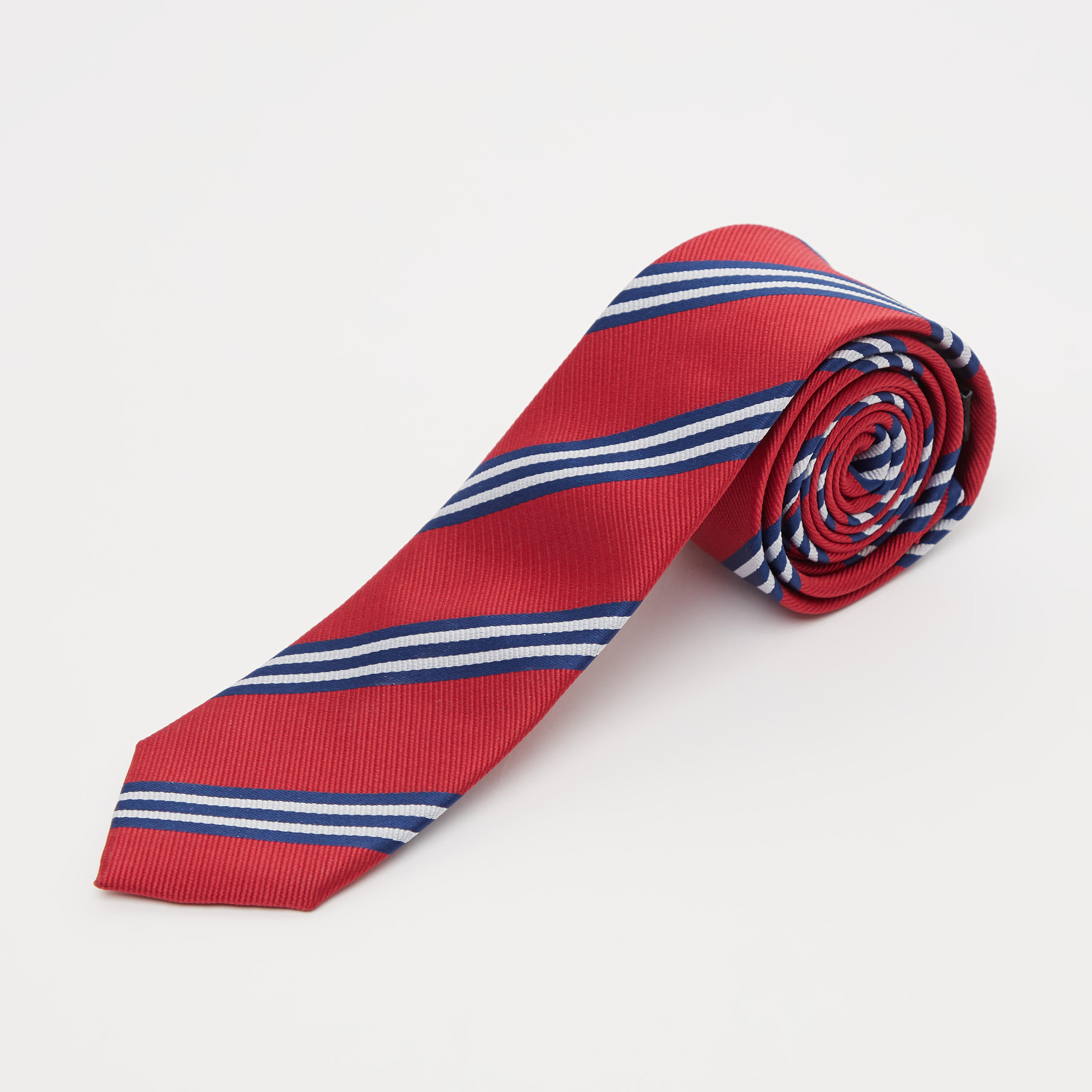 Striped Regular Tie with Keeper Loop-men-tiesandcufflinks-pocketsquares-image-1