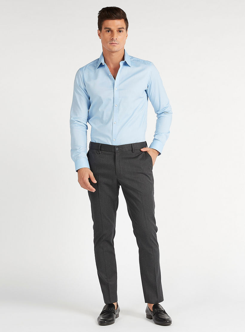 بنطلون سادة سكيني فيت بخصر متوسط الإرتفاع وتفاصيل جيوب وعراوي حزام-men-clothing-bottoms-trousersandchinos-trousers-image-2