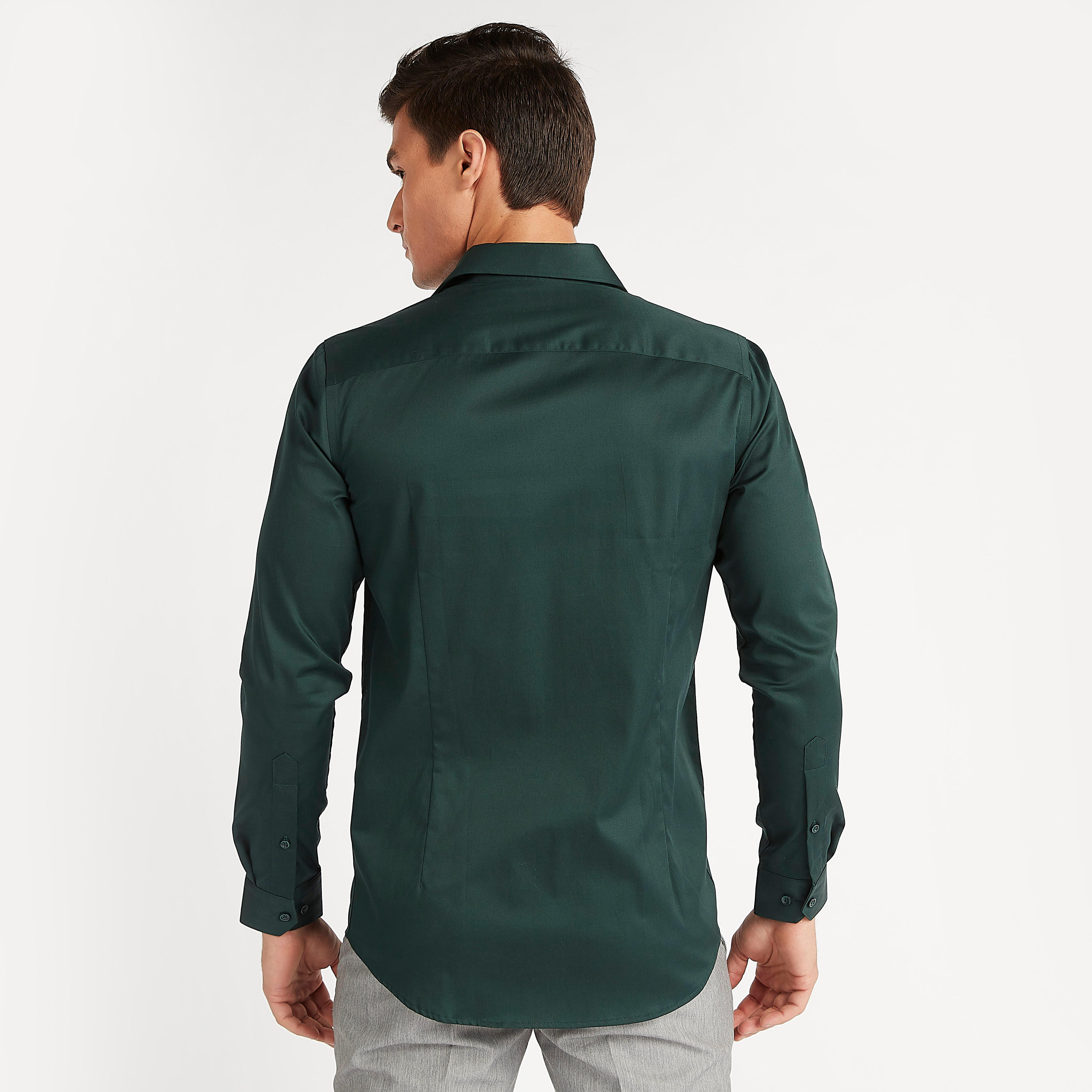Solid Formal Shirt with Spread Collar and Long Sleeves-men-clothing-shirts-image-4