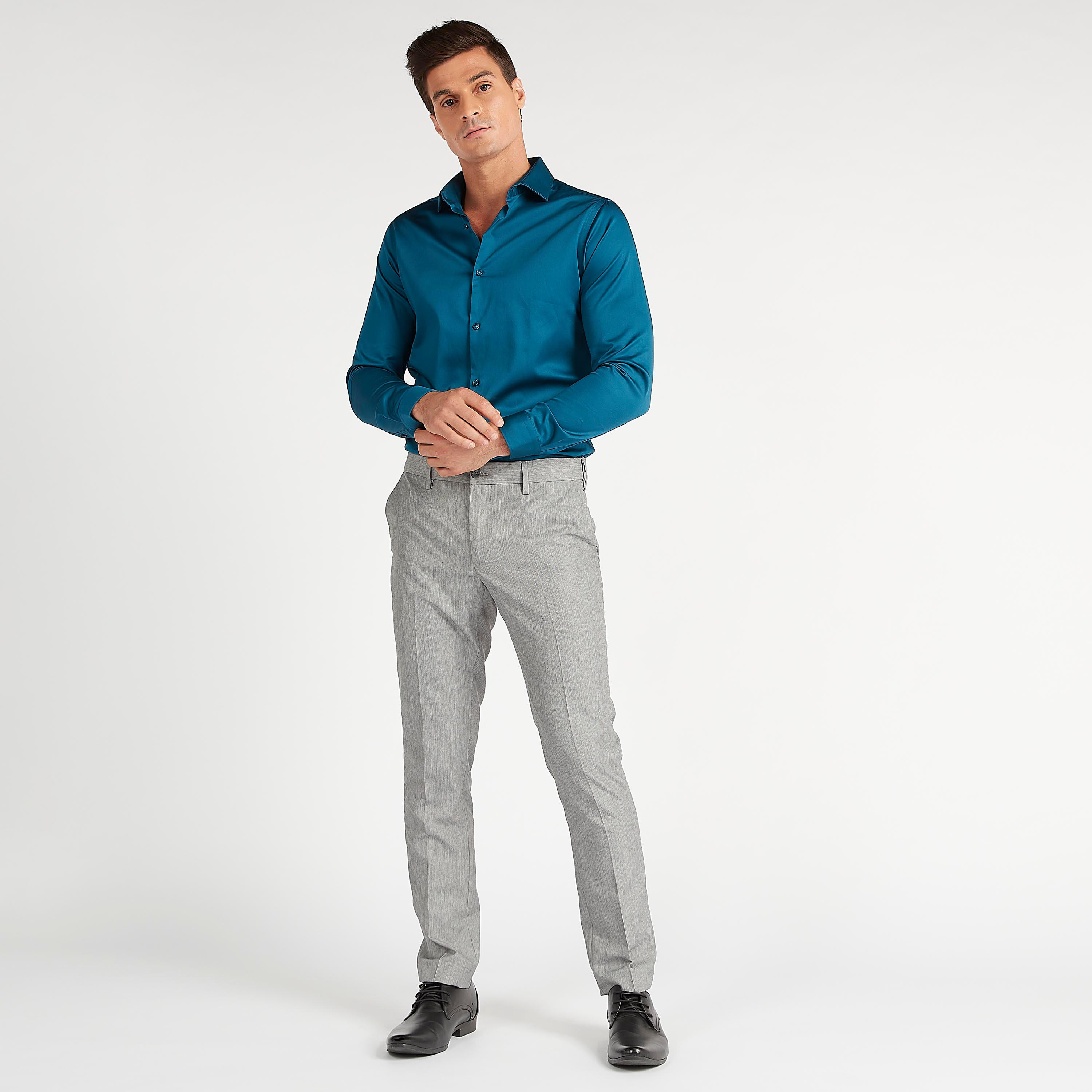 Solid Formal Shirt with Collar and Long Sleeves-men-clothing-shirts-image-2