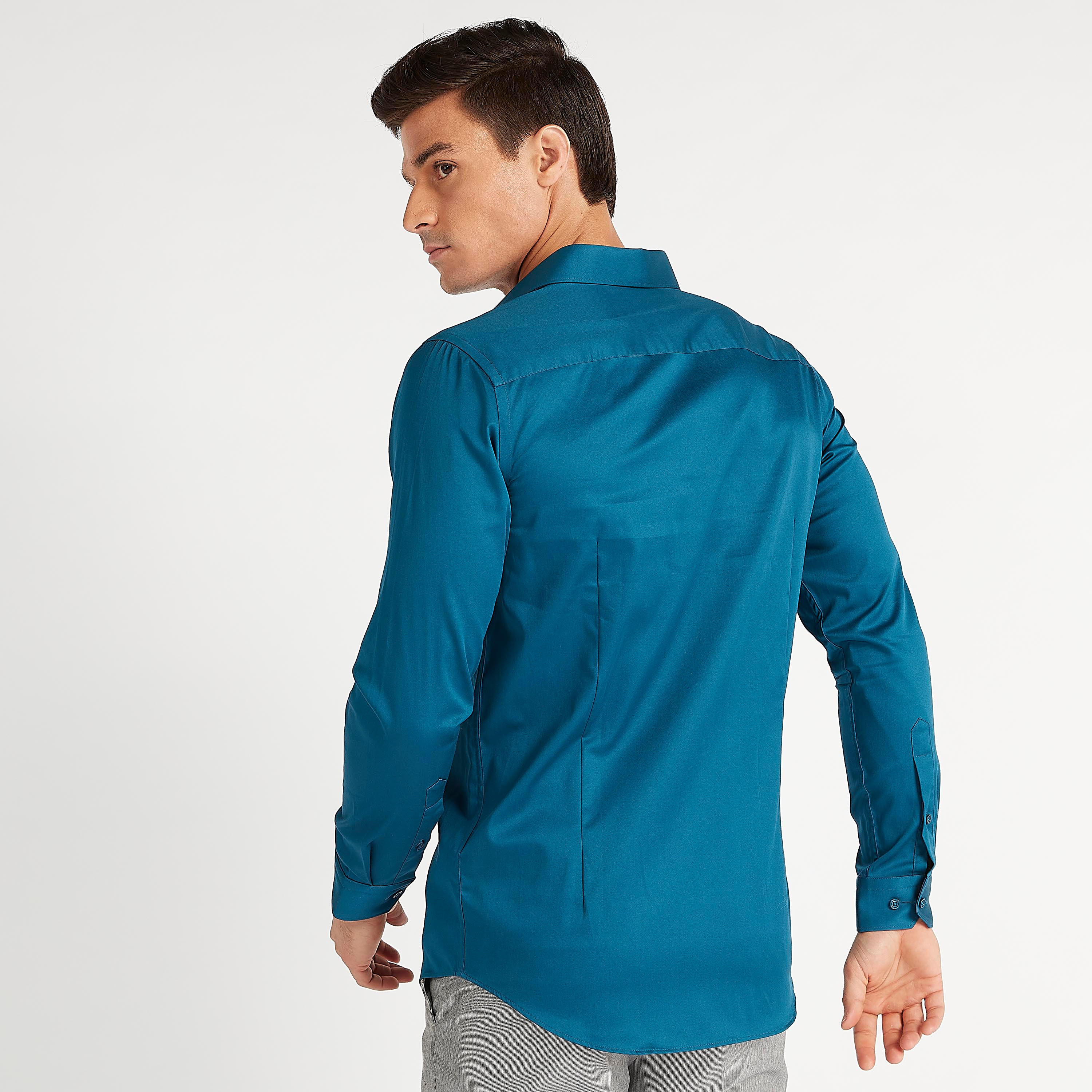 Solid Formal Shirt with Collar and Long Sleeves-men-clothing-shirts-image-4