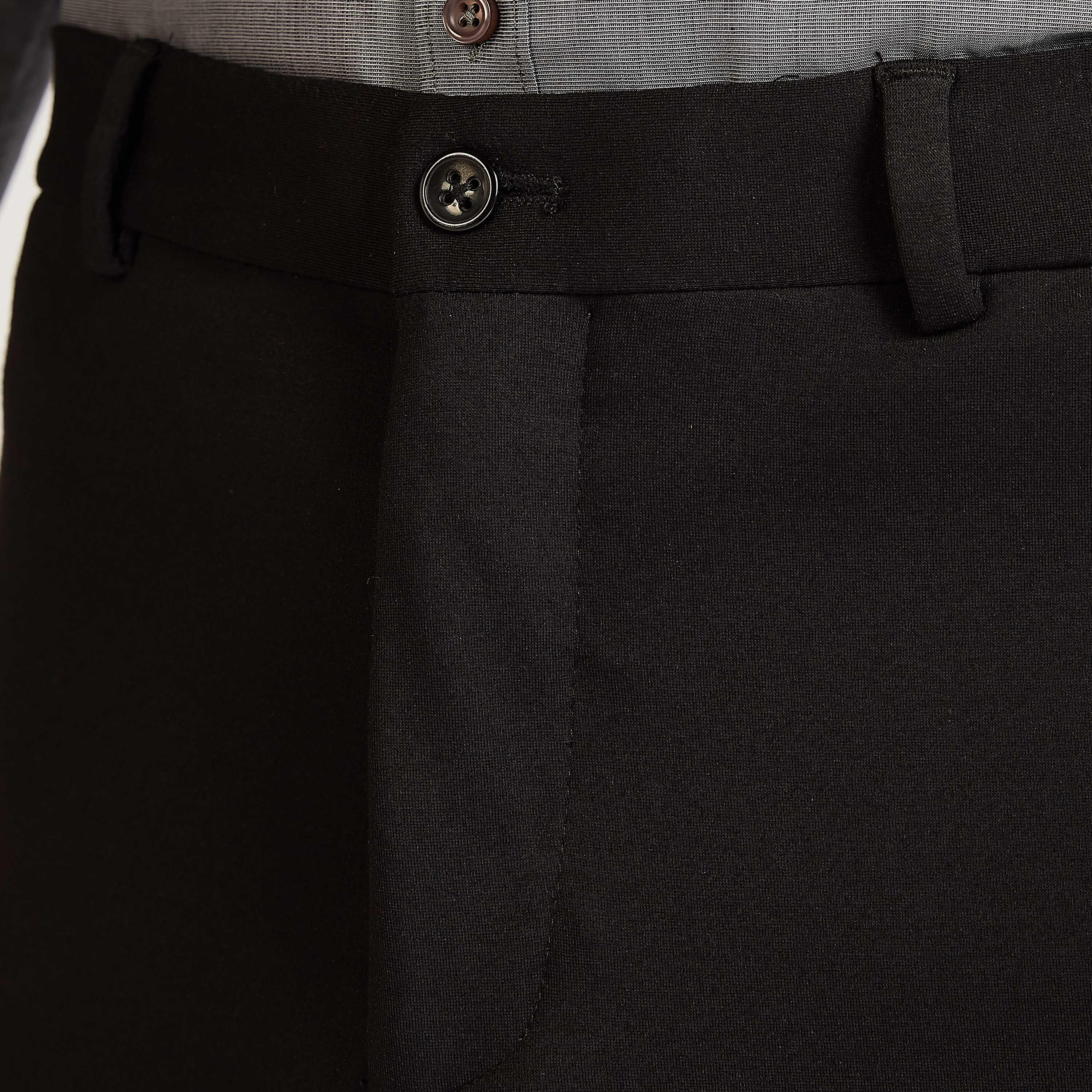 بنطلون رسمي بارز الملمس بجيوب وعراوي حزام-men-clothing-bottoms-trousersandchinos-trousers-image-3