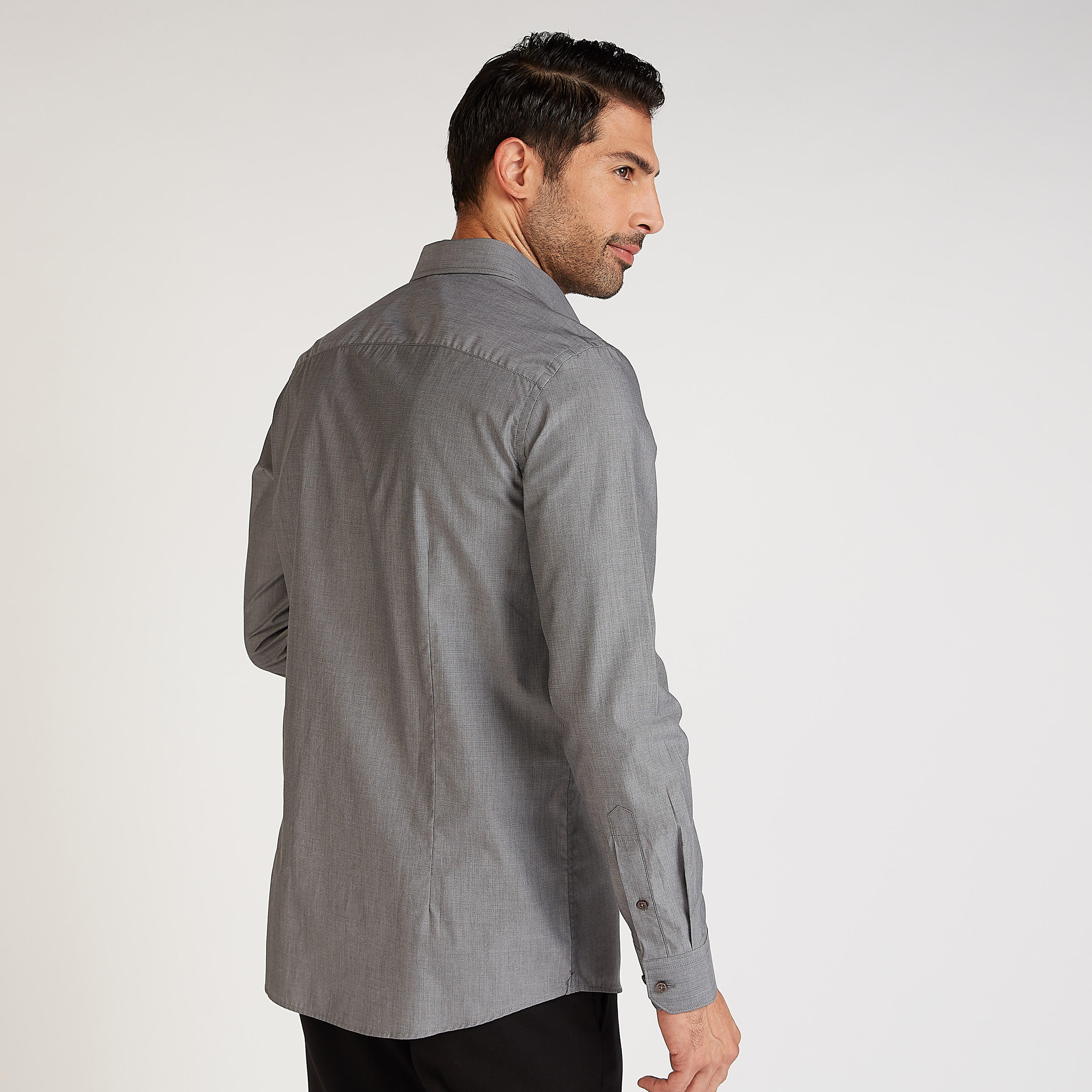 Textured Formal Shirt with Long Sleeves and Spread Collar-men-clothing-shirts-image-4