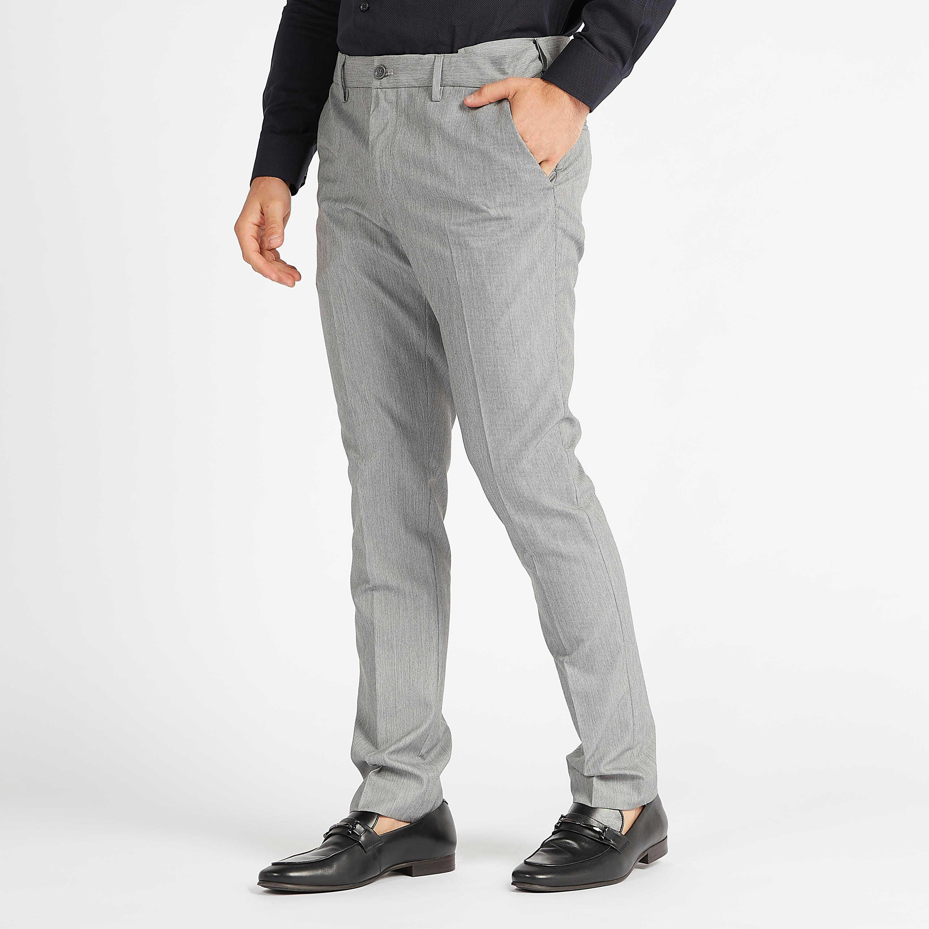 Stripe Textured Mid-Rise Formal Trousers with Button Closure and Pockets-men-clothing-bottoms-trousersandchinos-trousers-image-1