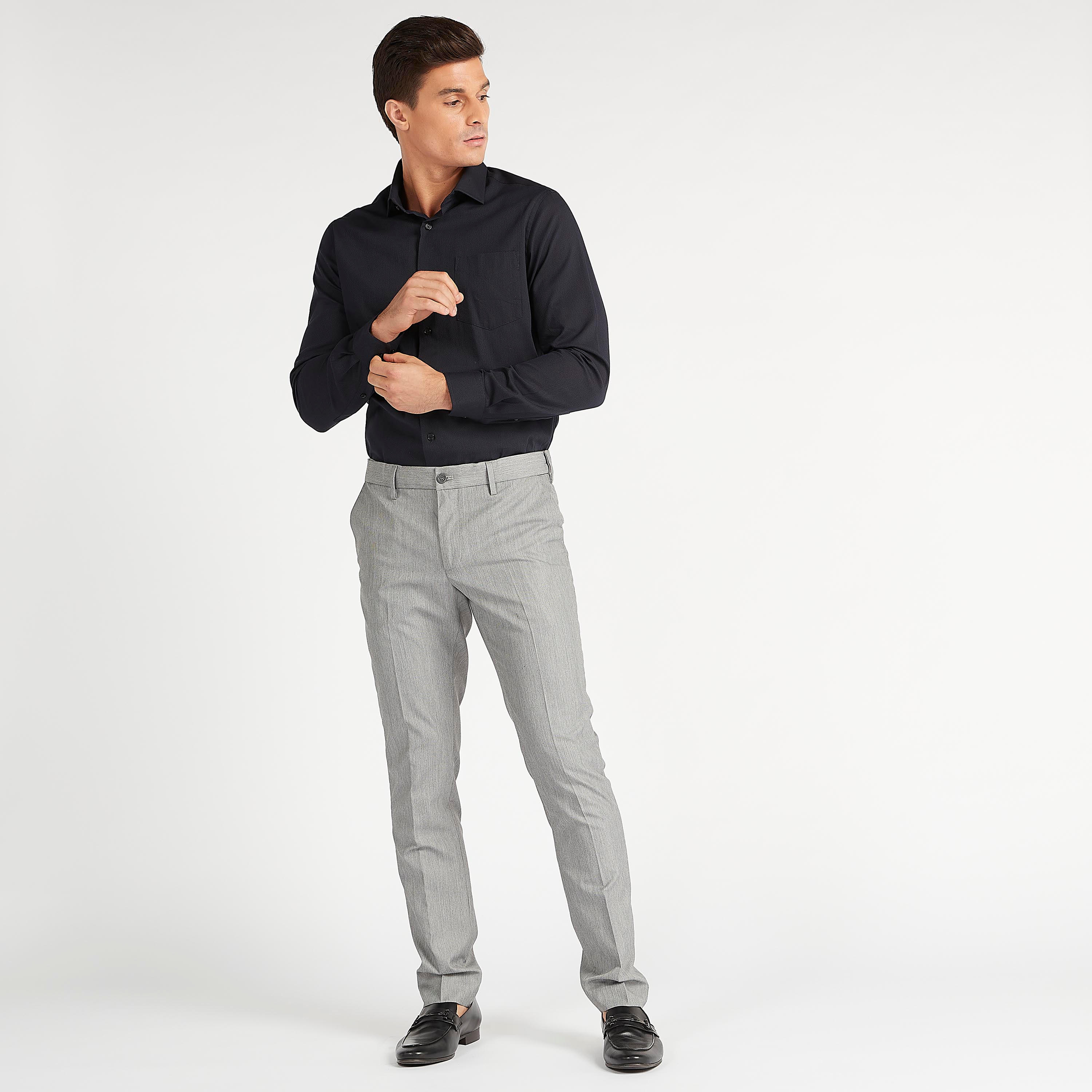 Stripe Textured Mid-Rise Formal Trousers with Button Closure and Pockets-men-clothing-bottoms-trousersandchinos-trousers-image-2