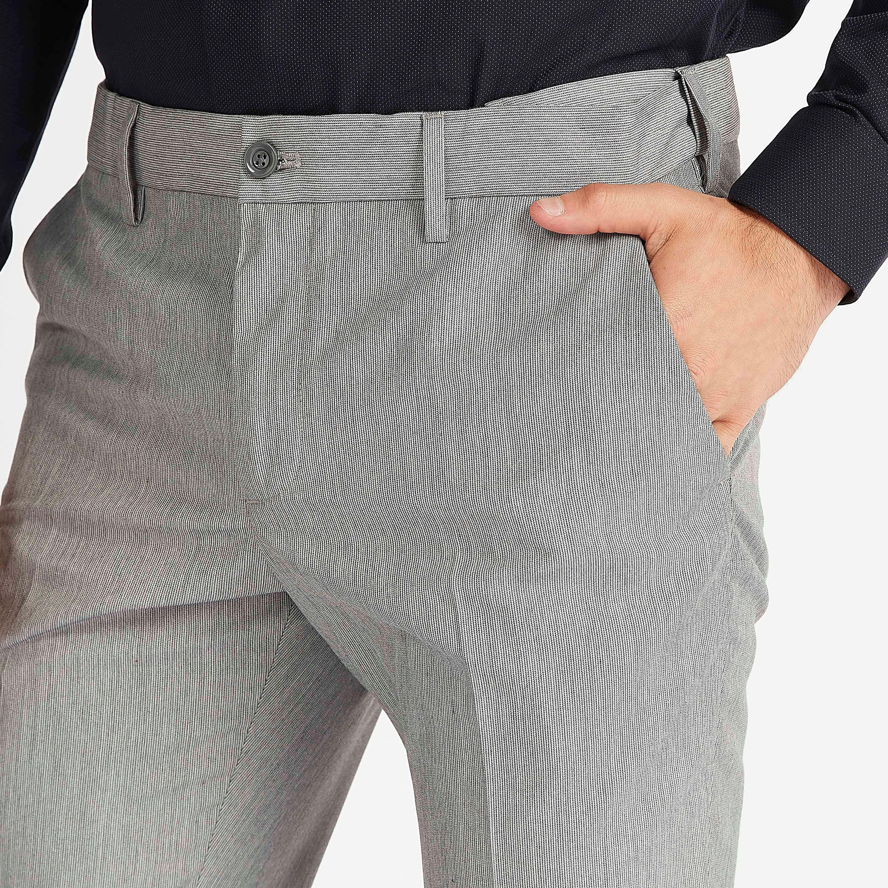 Stripe Textured Mid-Rise Formal Trousers with Button Closure and Pockets-men-clothing-bottoms-trousersandchinos-trousers-image-3