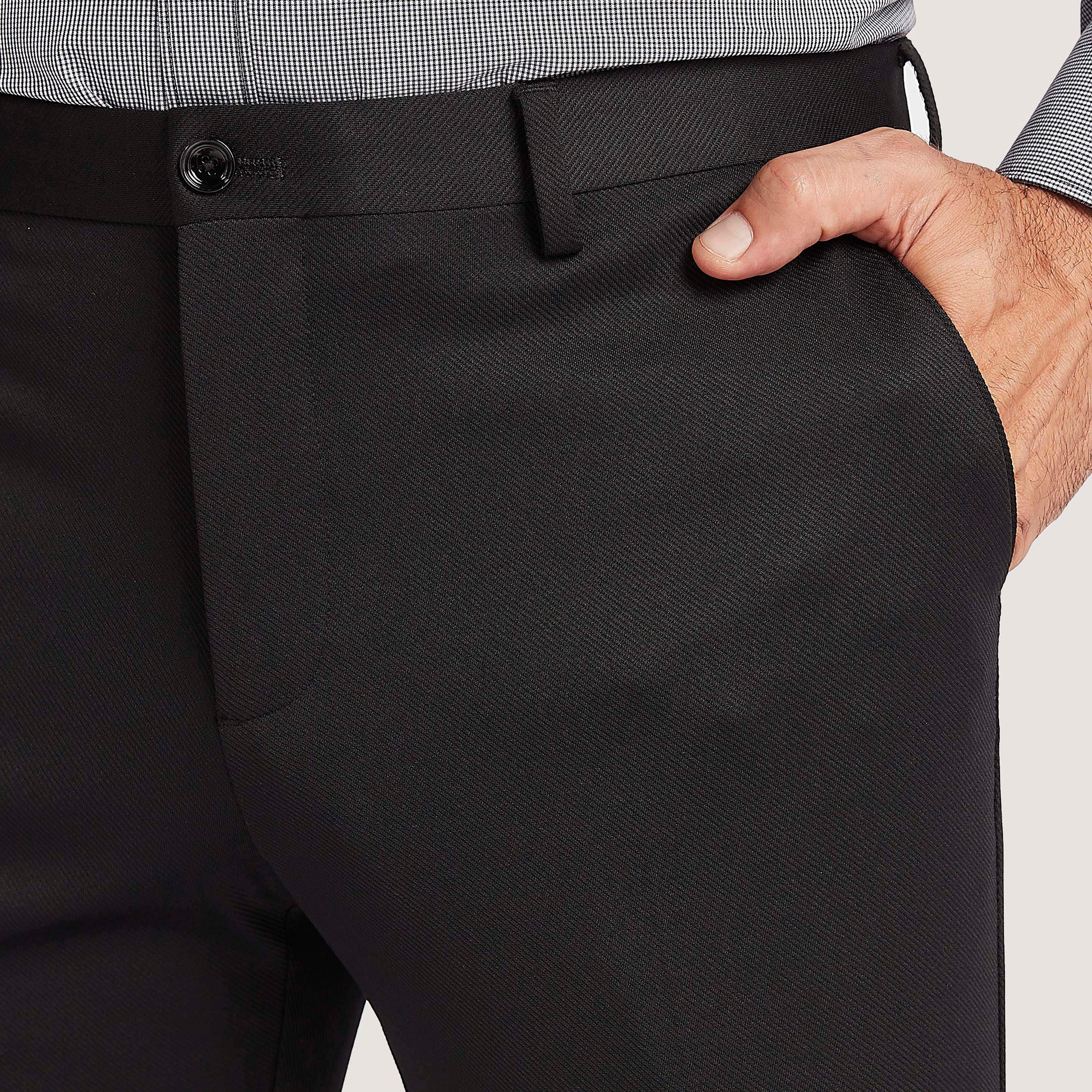 بنطلون بارز الملمس بخصر متوسّط الارتفاع مع جيوب-men-clothing-bottoms-trousersandchinos-trousers-image-3