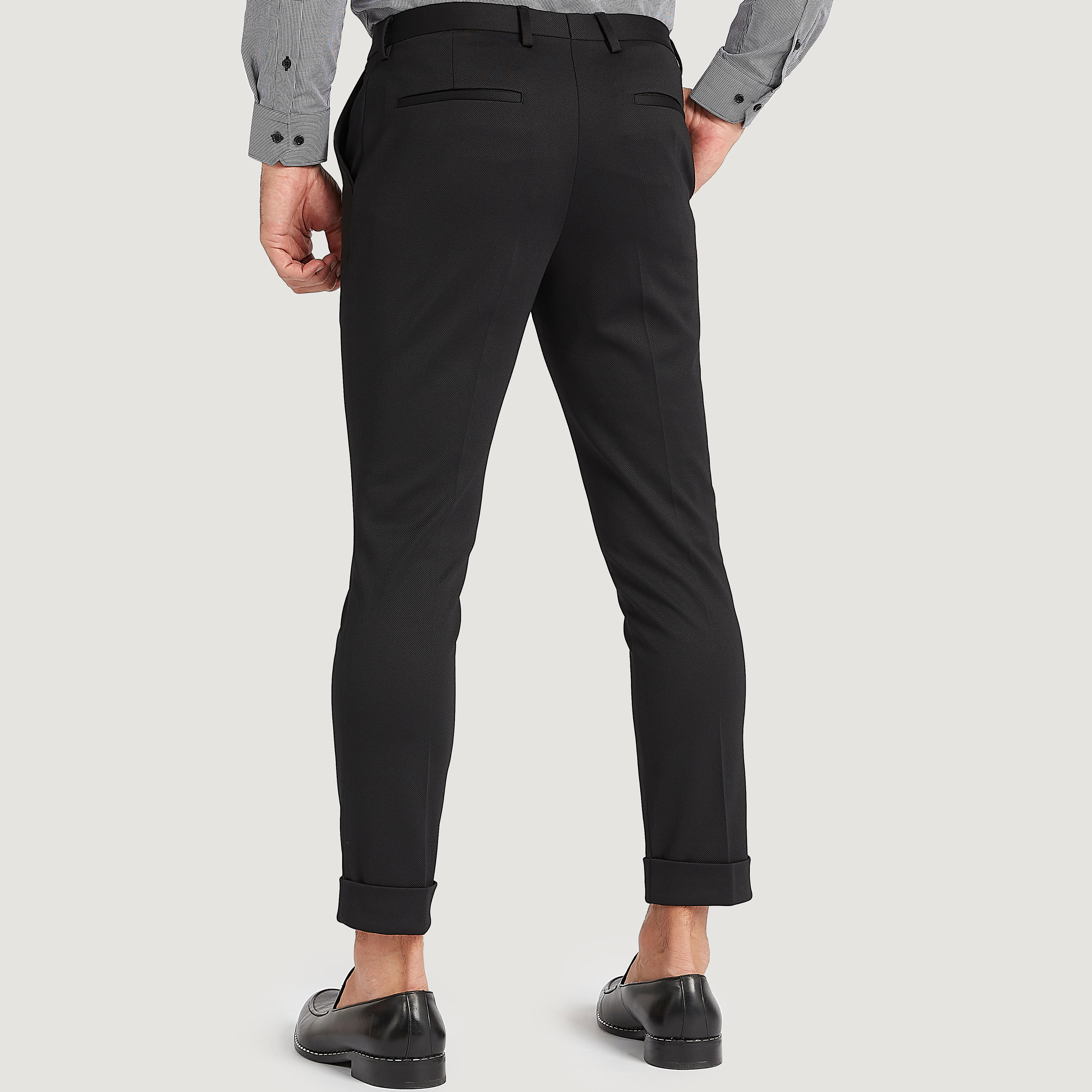 بنطلون بارز الملمس بخصر متوسّط الارتفاع مع جيوب-men-clothing-bottoms-trousersandchinos-trousers-image-4