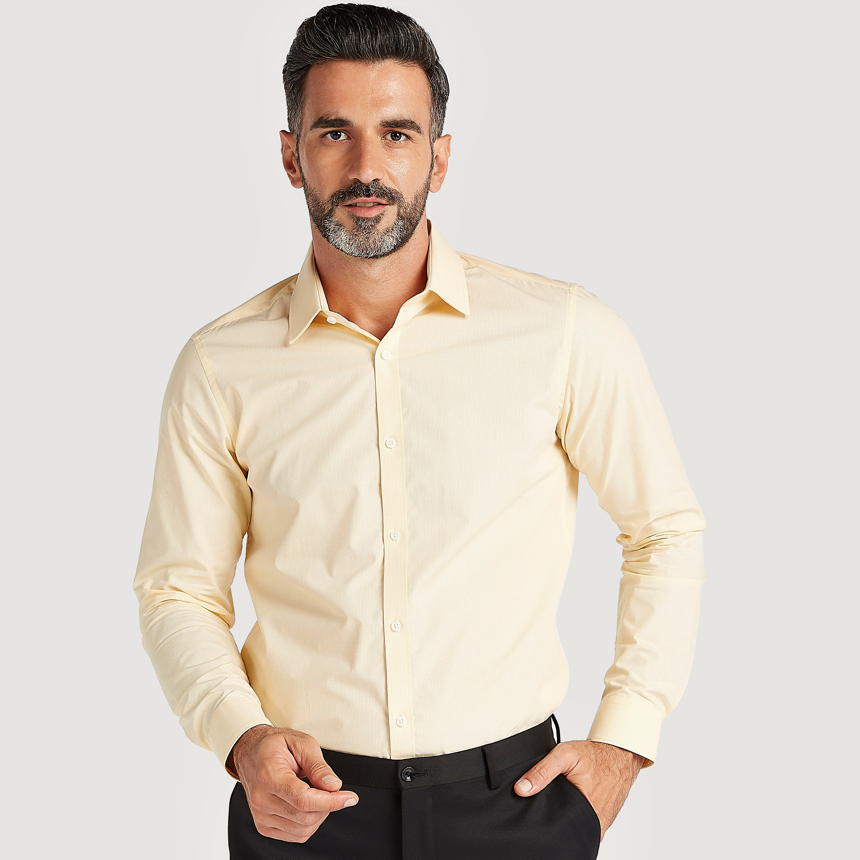 قميص كاروهات بأكمام طويلة وزر إغلاق-men-clothing-shirts-image-1