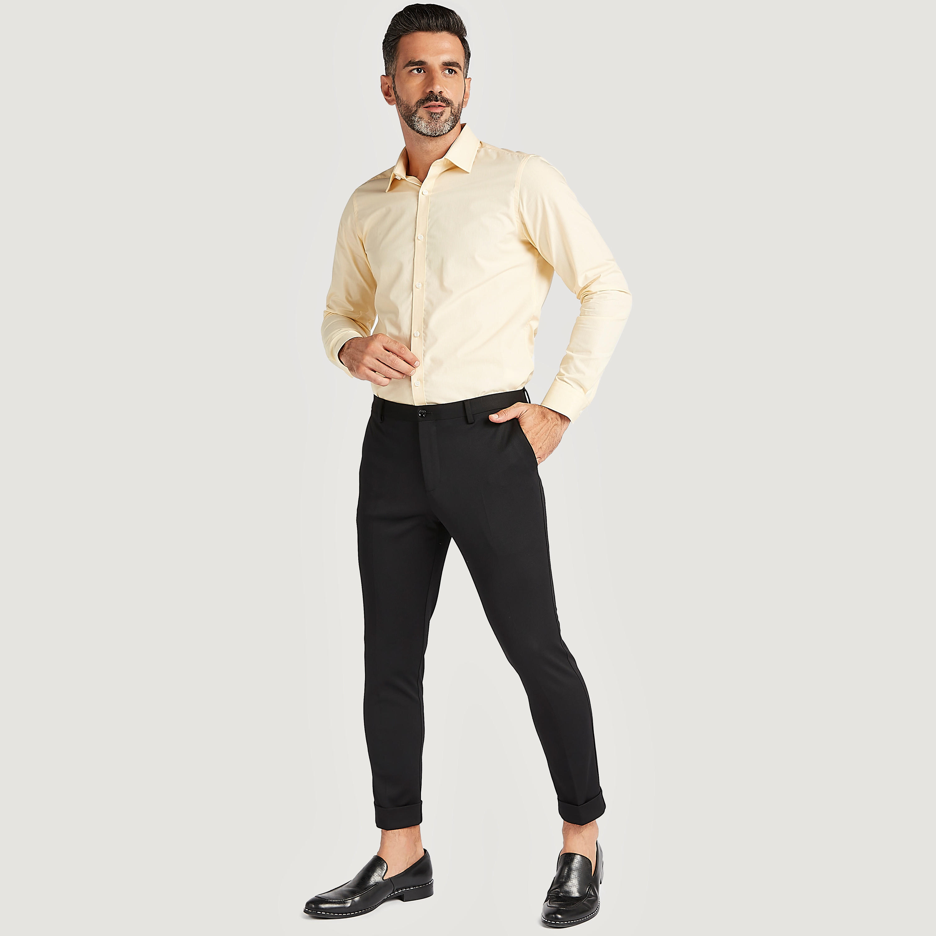 قميص كاروهات بأكمام طويلة وزر إغلاق-men-clothing-shirts-image-2