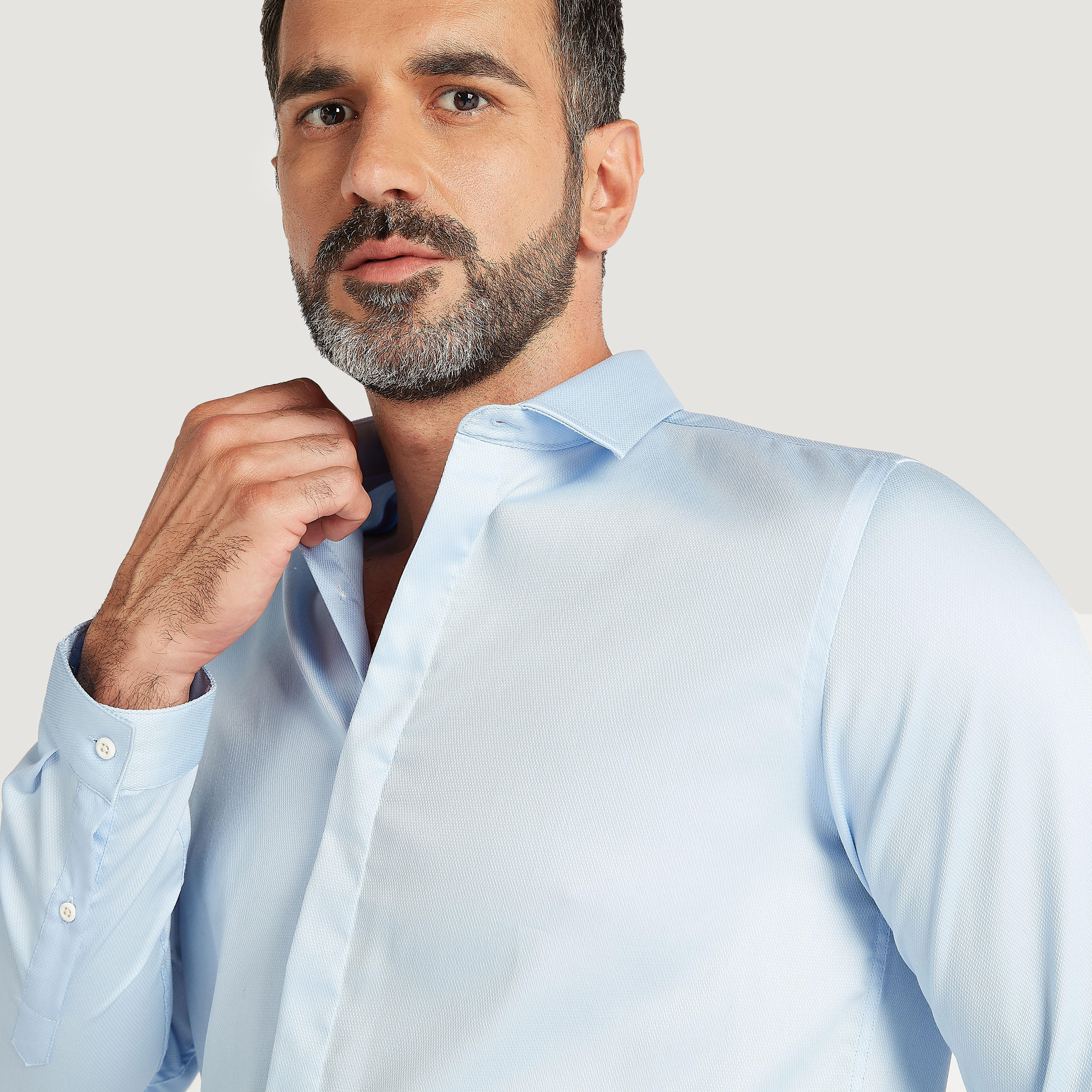 Solid Shirt with Spread Collar and Long Sleeves-men-clothing-shirts-image-3