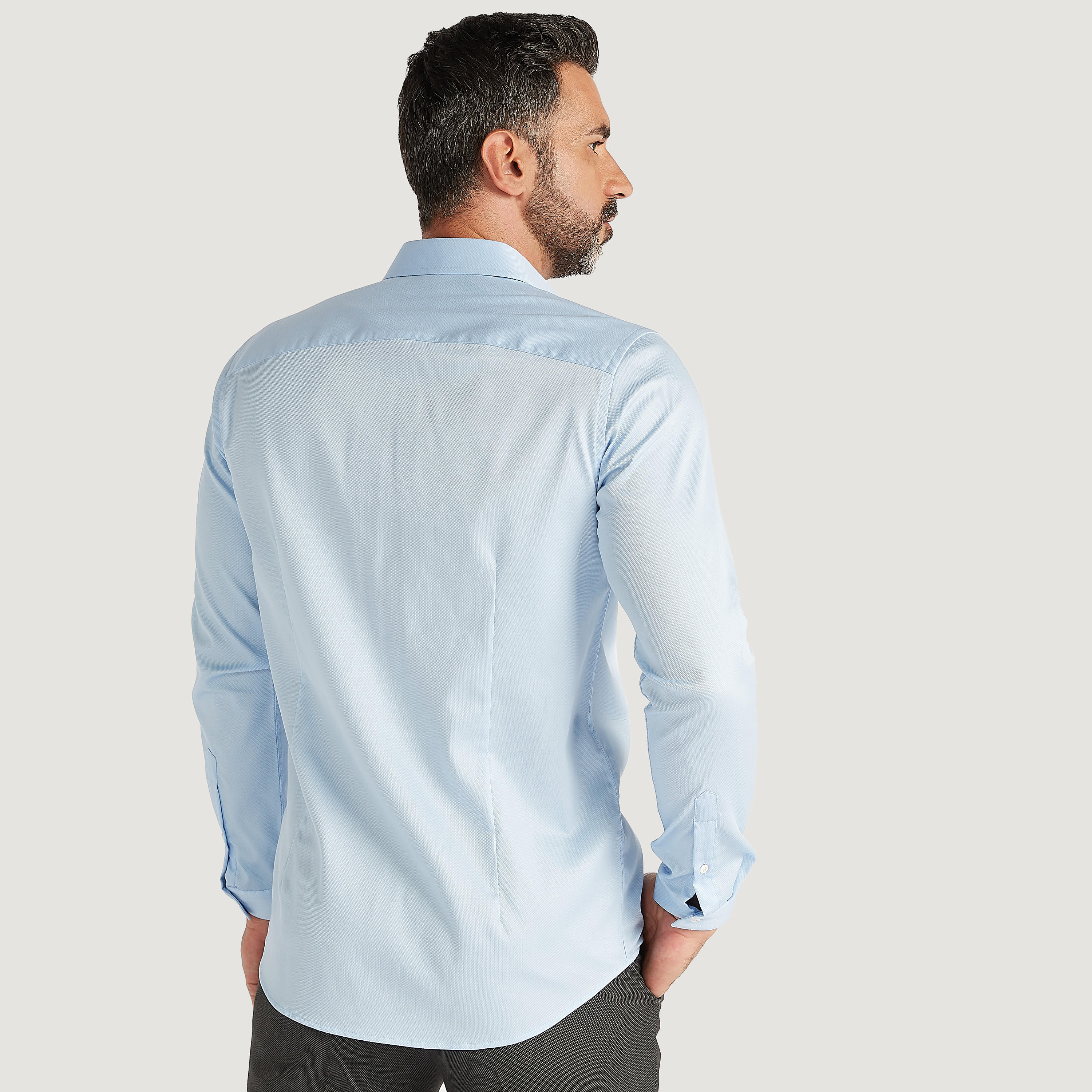 Solid Shirt with Spread Collar and Long Sleeves-men-clothing-shirts-image-4