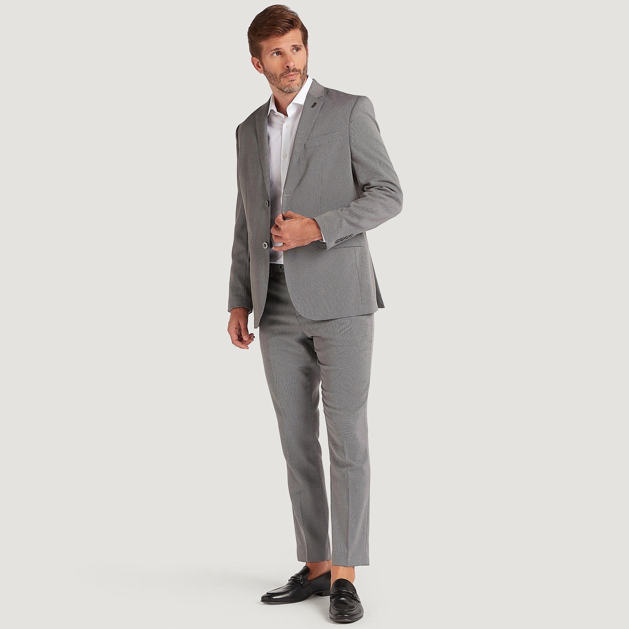 جاكيت بليزر بارز الملمس سليم فيت بياقة مطويّة-men-winterwear-jacketsandblazers-image-2