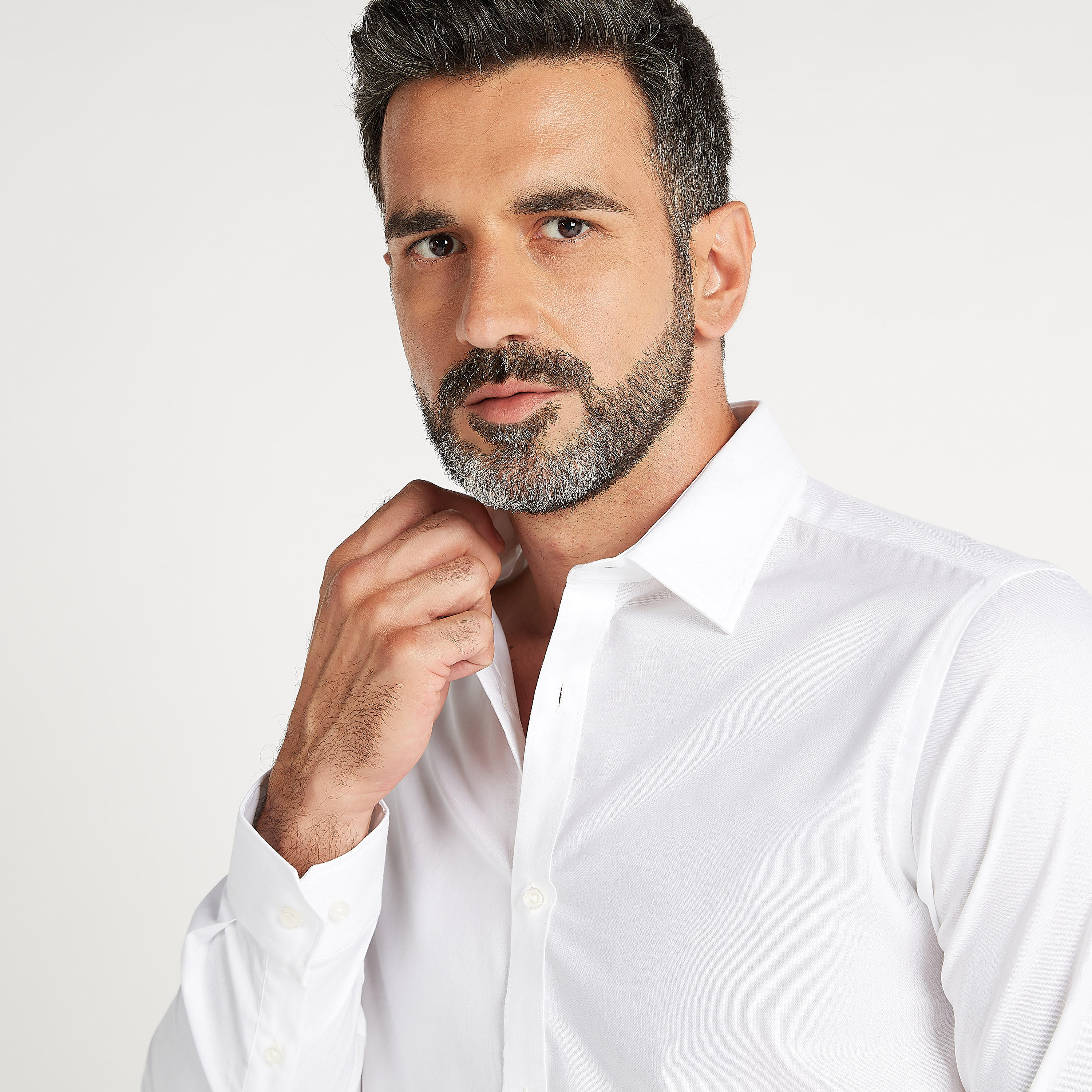 Textured Spread Collar Shirt with Long Sleeves-men-clothing-shirts-image-5