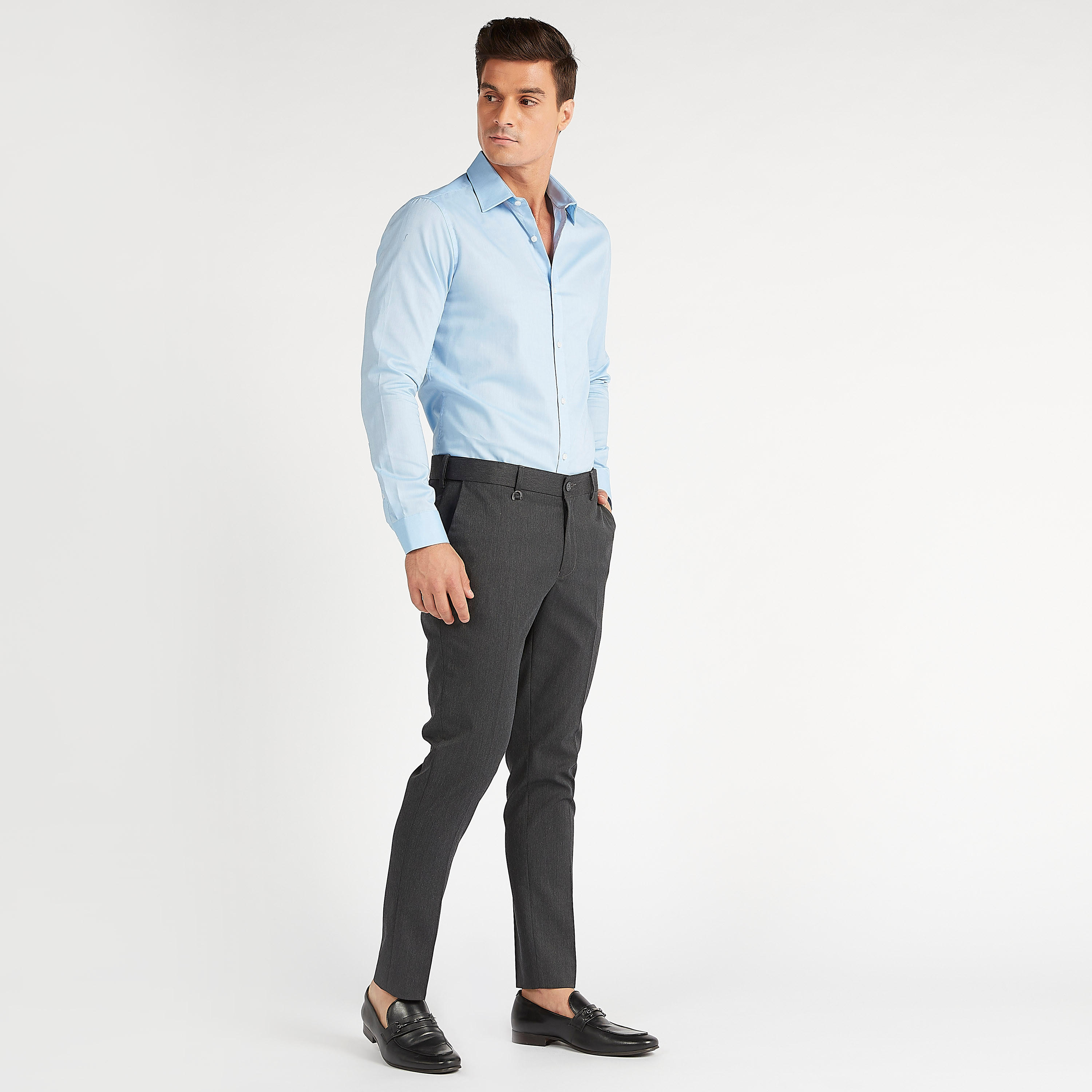 قميص بارز الملمس بياقة واسعة وأكمام طويلة-men-clothing-shirts-image-2