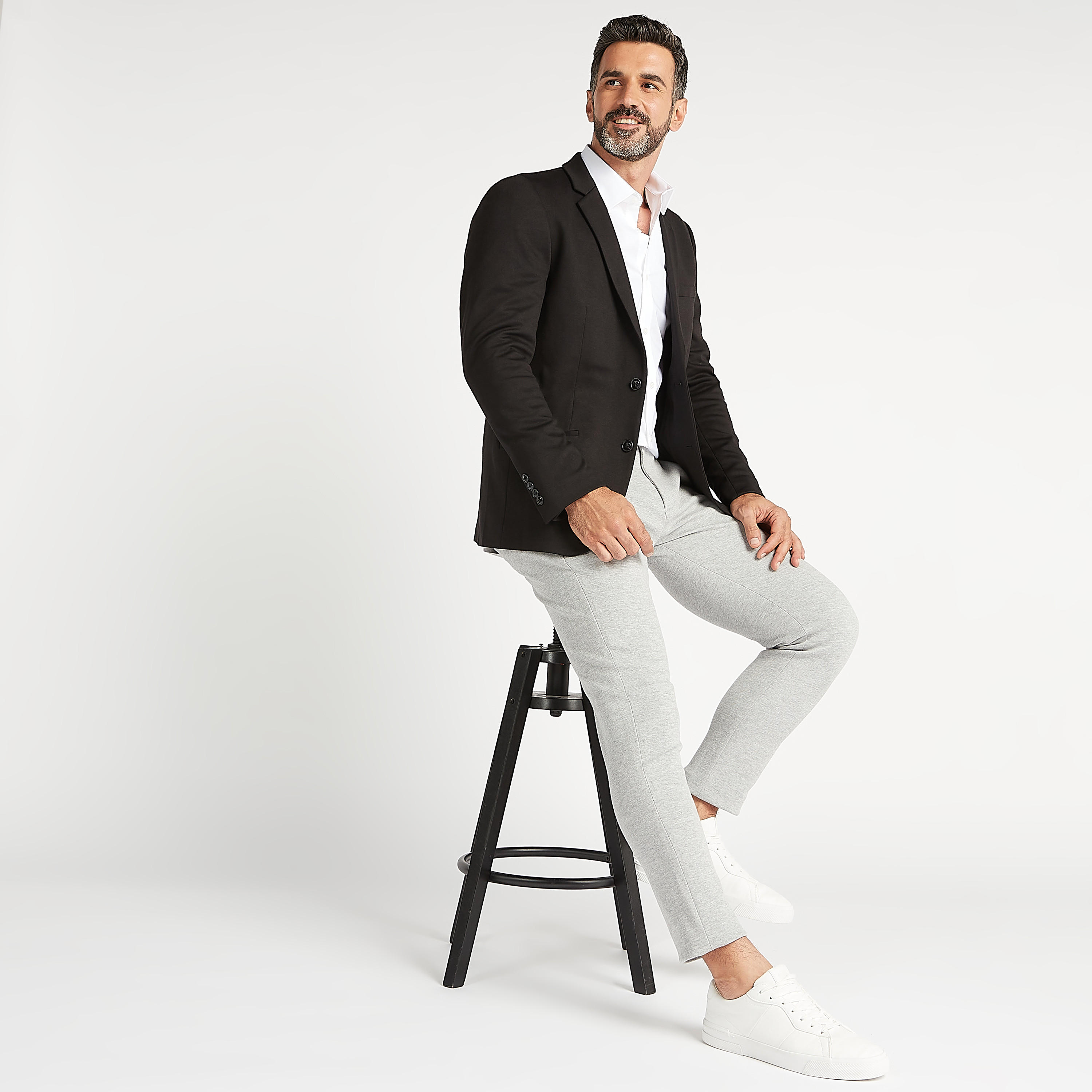Textured Formal Blazer with Long Sleeves and Notched Lapel-men-winterwear-jacketsandblazers-image-2