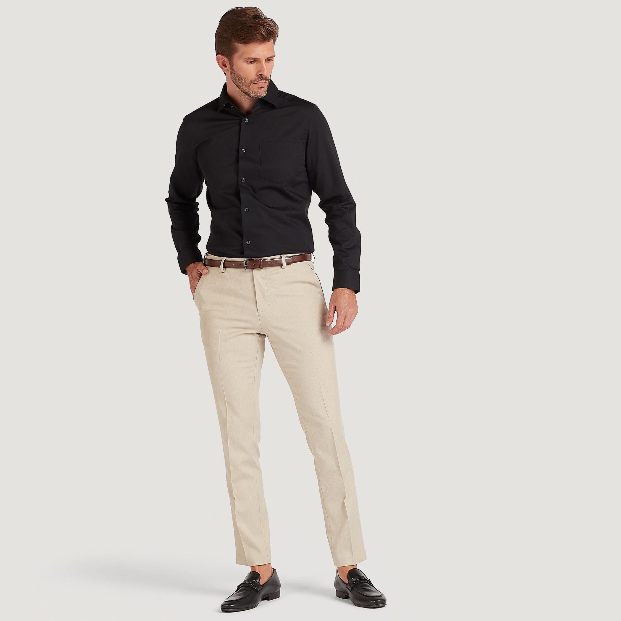 Solid Shirt with Collar and Long Sleeves-men-clothing-shirts-image-2